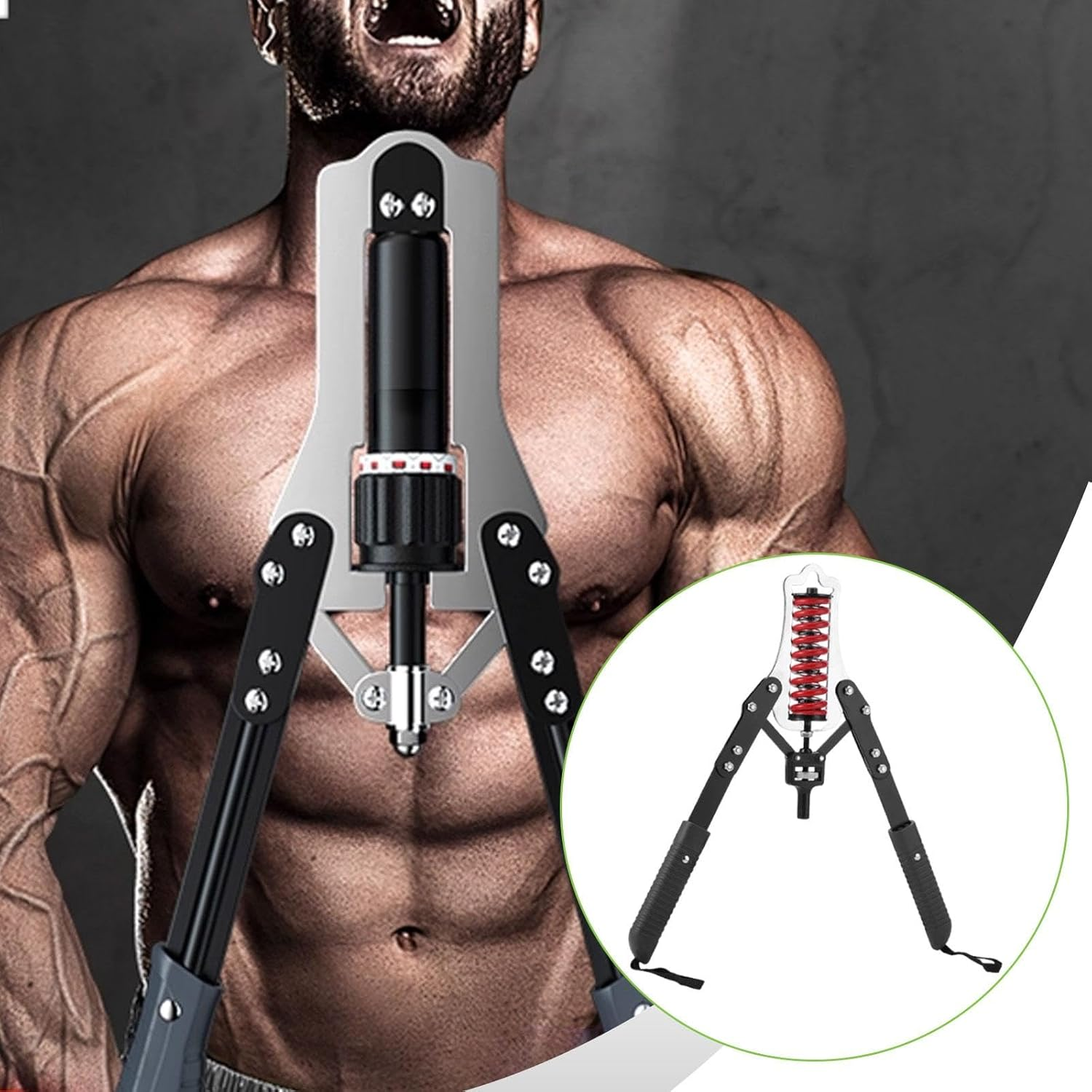 Yuksok Adjustable 10-200Kg Spring Chest Expander Carbon Steel Versatile Professional for Full Body Workout Arm Exercise Strengthener - Double Spring image number 6