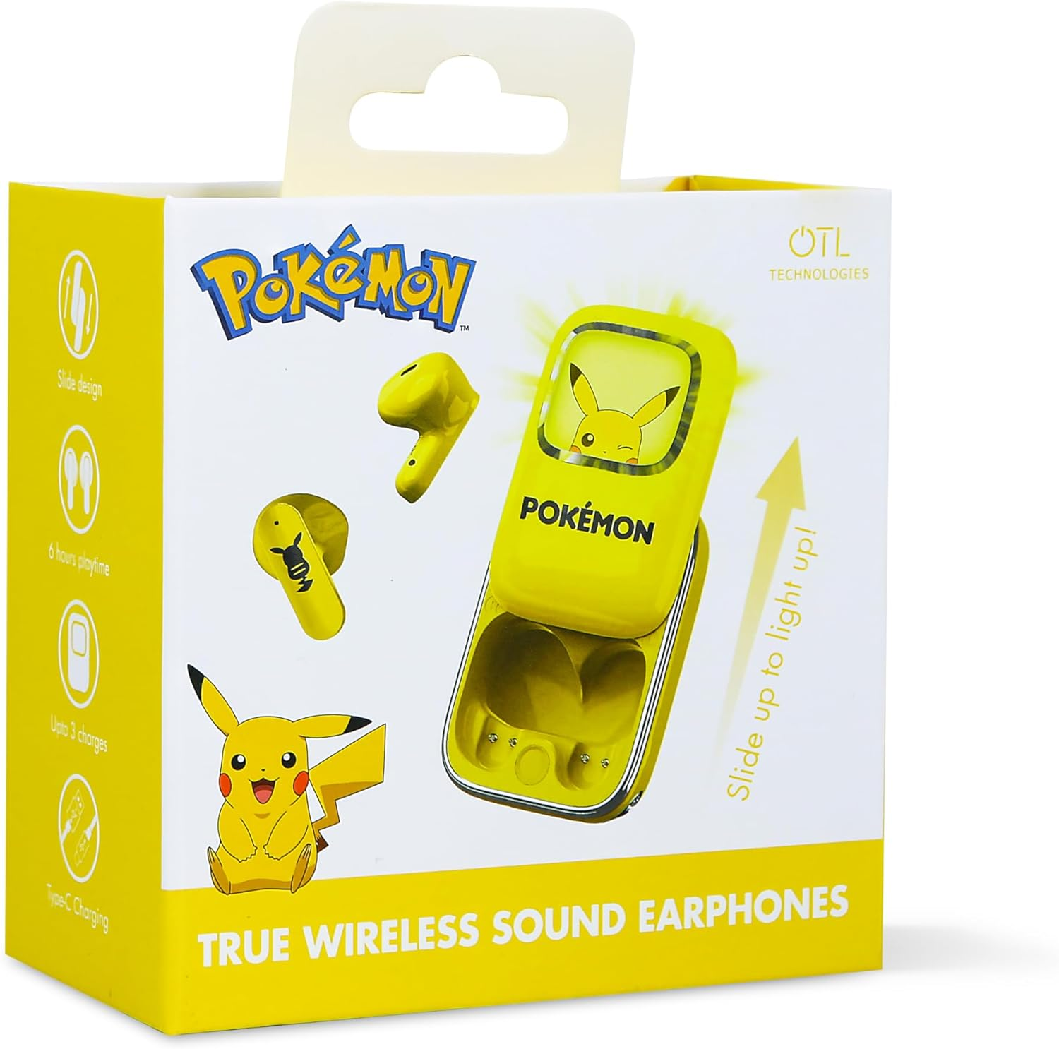 OTL - Pokemon Pikachu Slide TWS Earphones/Lights and Sound/Pokemon Pikachu image number 2