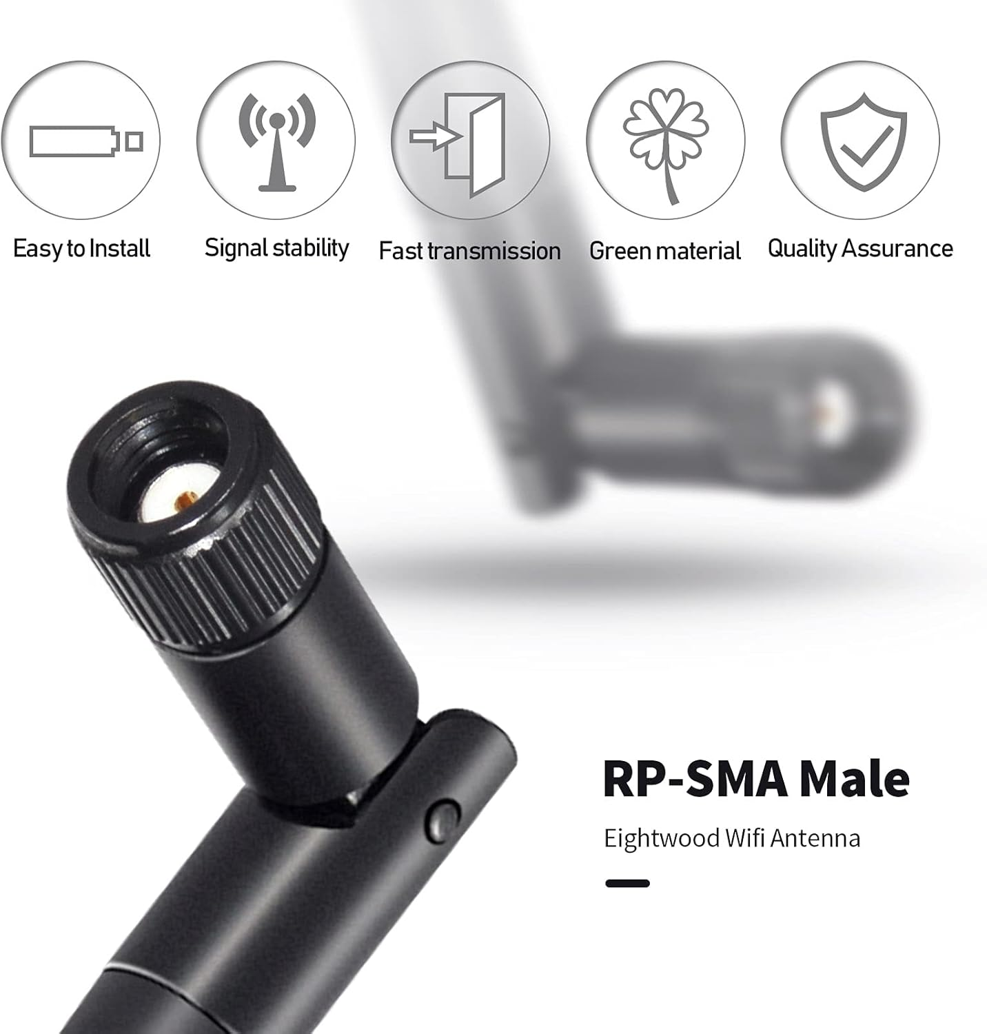 Bingfu Wifi Antenna 2.4Ghz 5Ghz MIMO RP-SMA Male Aerial (2-Pack) for PC Desktop Computer Wifi Router Wireless Network Card USB Adapter Security IP Camera Video Surveillance Monitor image number 3