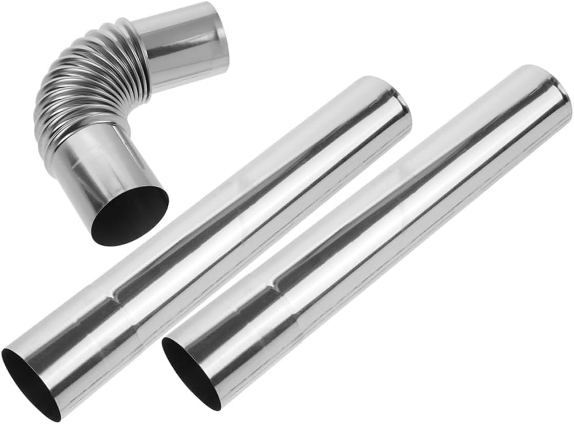 NOLITOY 1 Set Stainless Steel Exhaust Pipe Stainless Steel Tent Chimney Pipe Chimney Stove Pipe Hot Tent Stove Pipe Small Chimney Pipe Chimney Flue Chimney Tube Silver image number 4