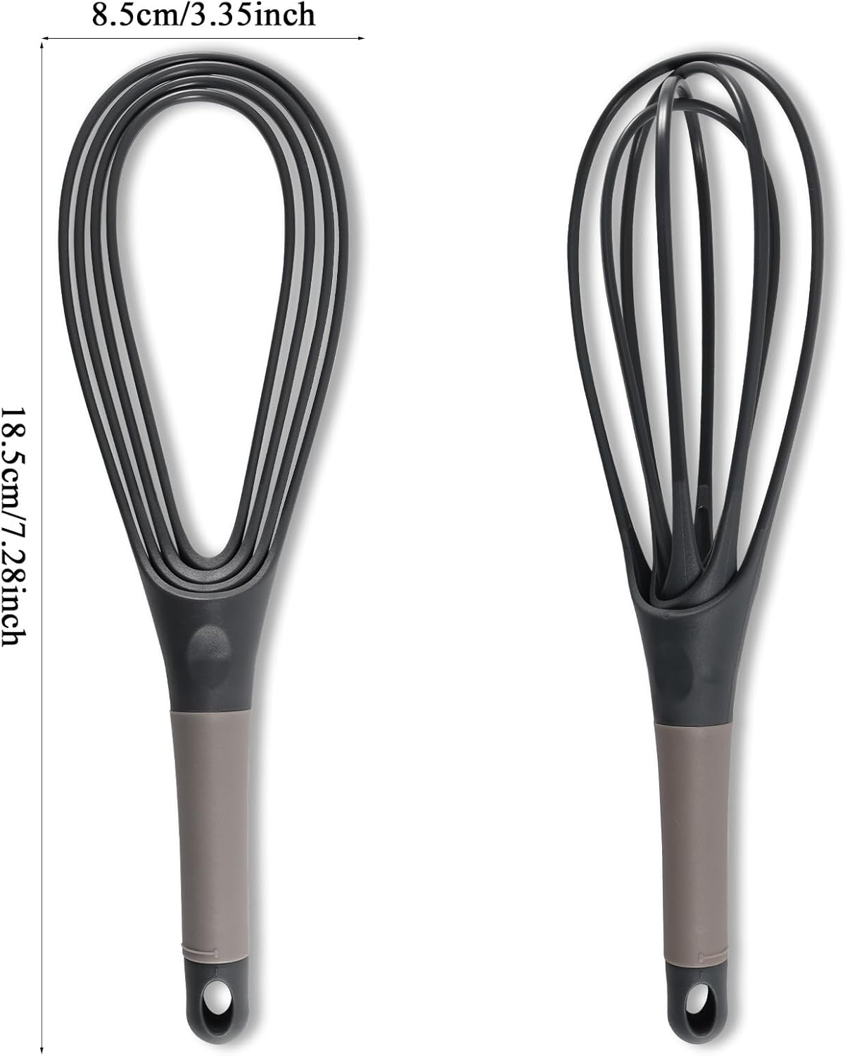 Flat Whisk and Balloon Whisk- Suitable for Non-Stick Cookware, Silicone, Blue image number 2