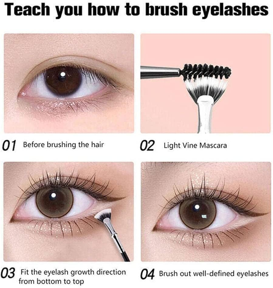 Dolly Mascara Fan Brush,Angled Fan Shaped Eyelash Brush,Fan Mascara Brushes,Eye Shadow Brush Makeup Brush Eye Lashes Makeup Tools image number 1