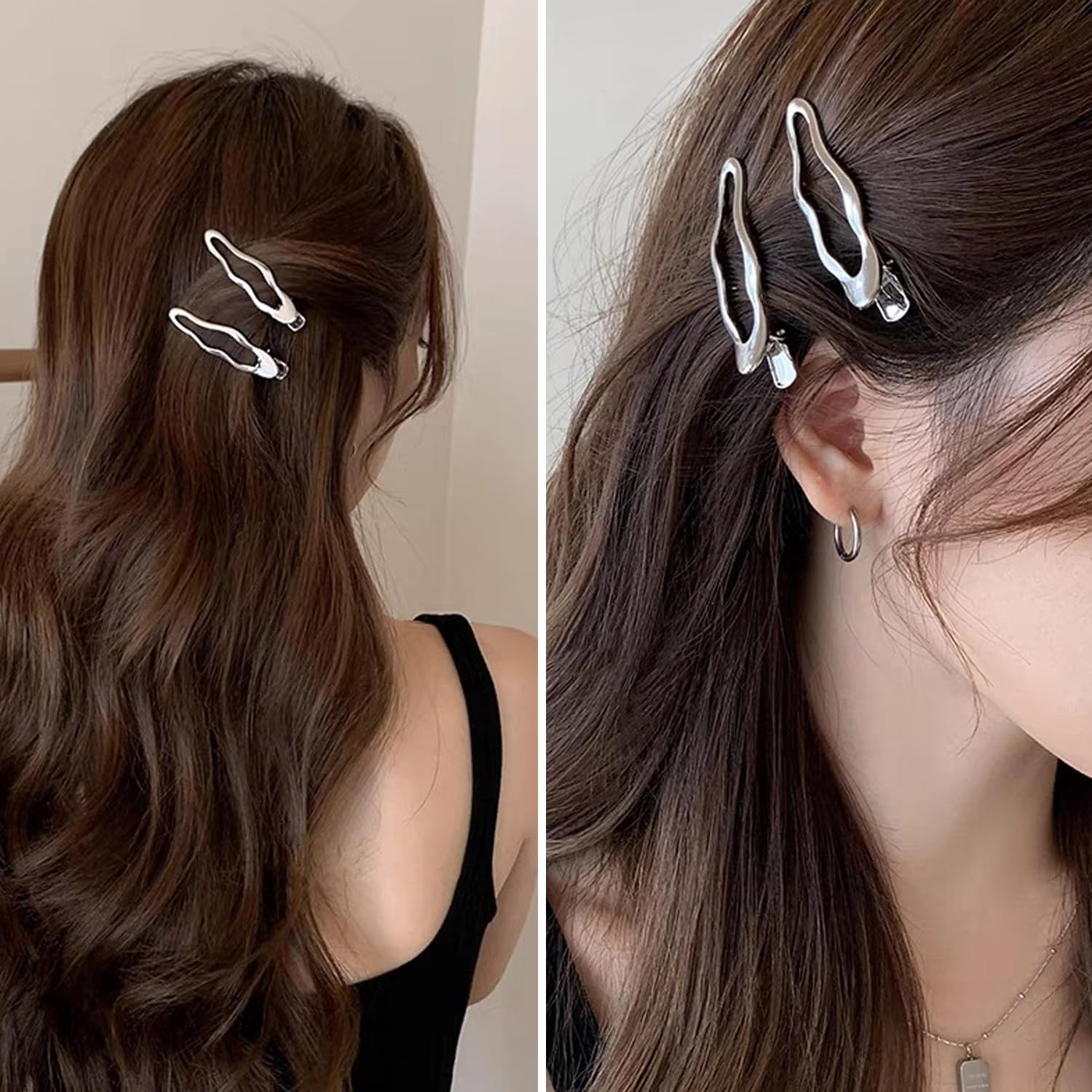 8 Pieces Wavy Hair Pins, Simple Metal Hair Pins, Hair Accessories for Punk Style, Women'S Hair Accessories image number 2