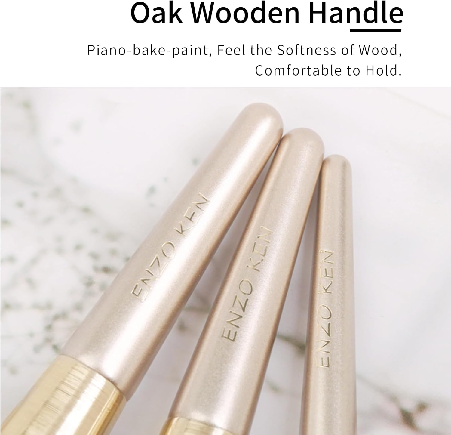 ENZO KEN Natural Hair Makeup Brush Set Professional, Fox Hair Makeup Brushes Set with Case, Gold Cosmetic Brushes Makeup Set, Natural Makeup Brushes, Natural Hair Make up Brushes Set Professional. image number 5