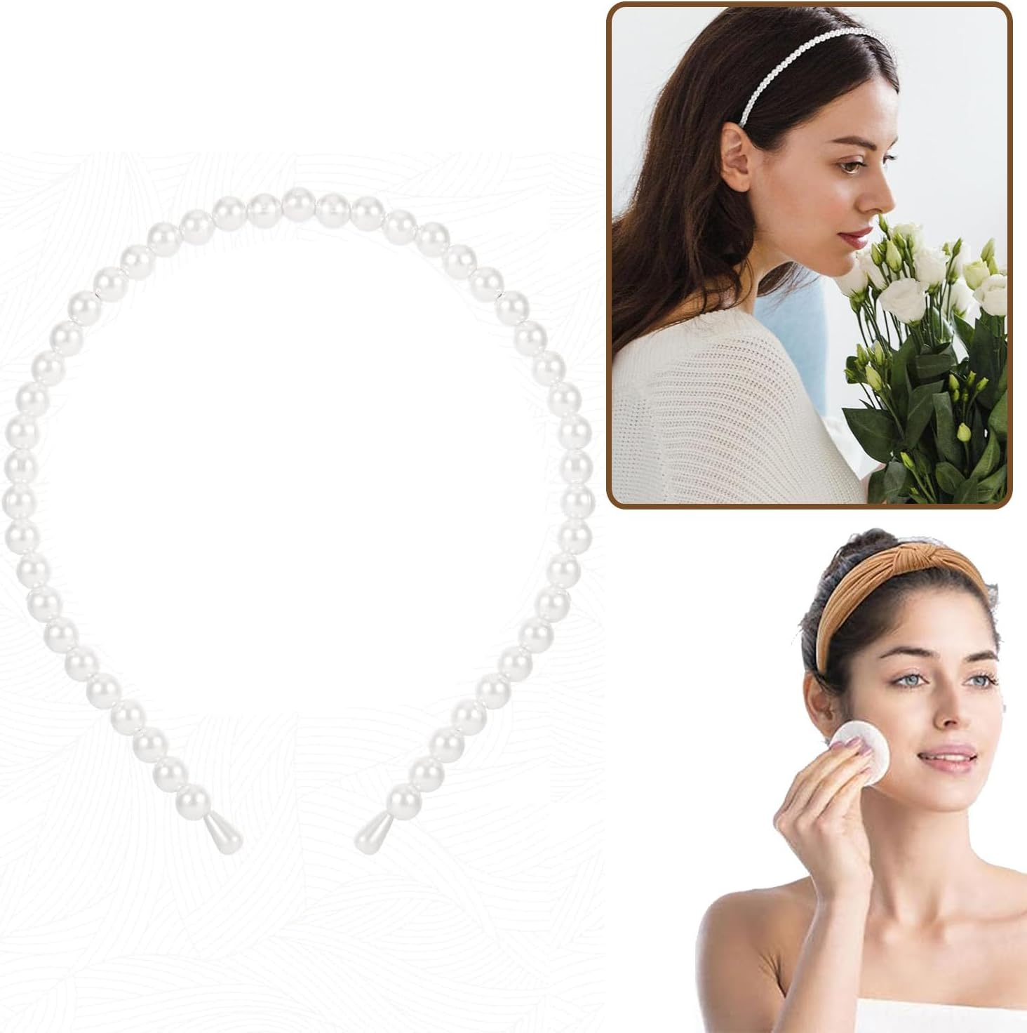 Voarge Set of 7 Women'S Headbands, Various Models, Plastic Headband, Wide Headband, Hair Bands, Hair Accessories, Vintage Hair Band for Women and Girls image number 4