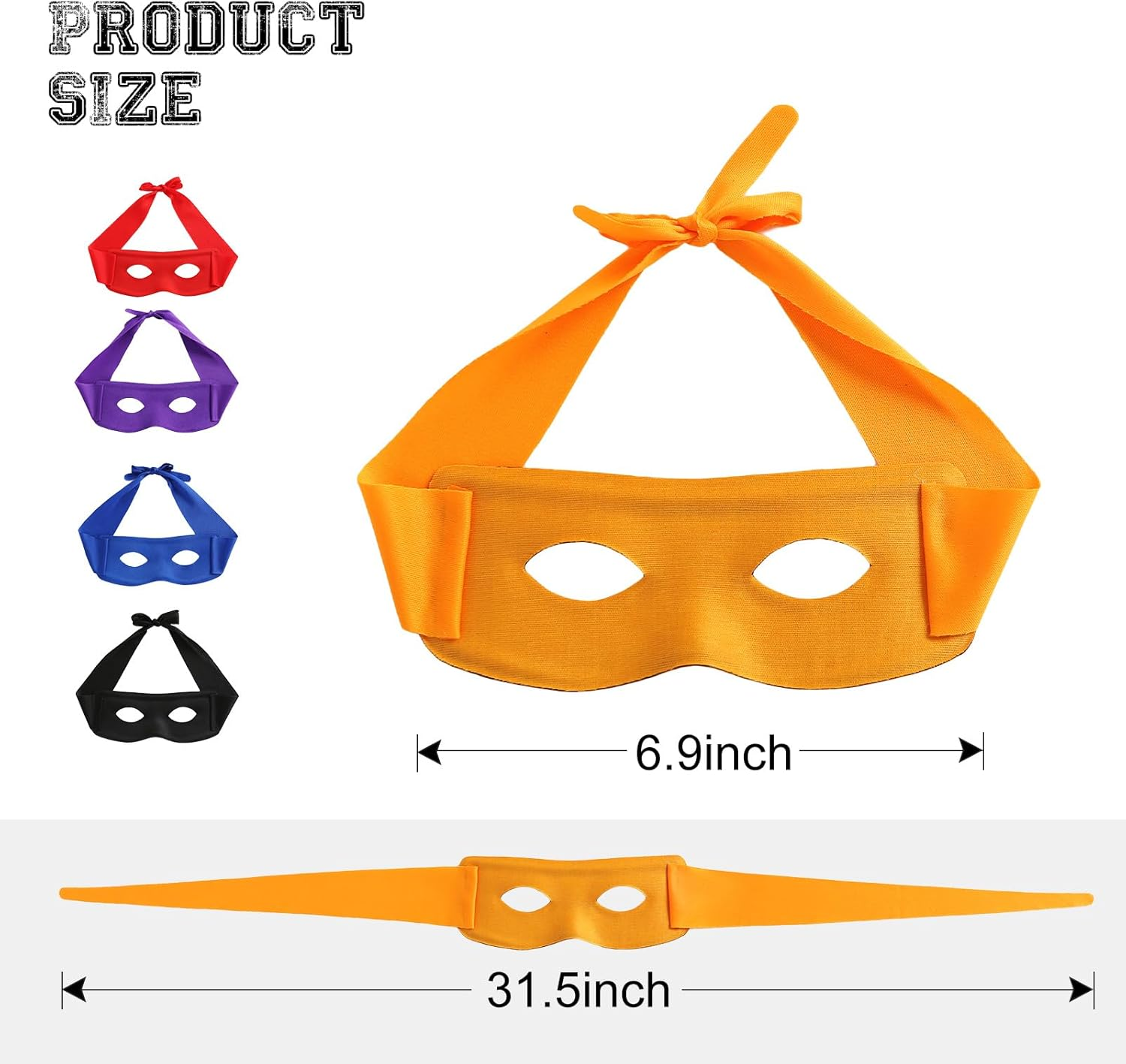 5PCS Halloween Eye Mask Bandit Hero Masquerade Black Mask Headband Costume Accessories Party Cosplay