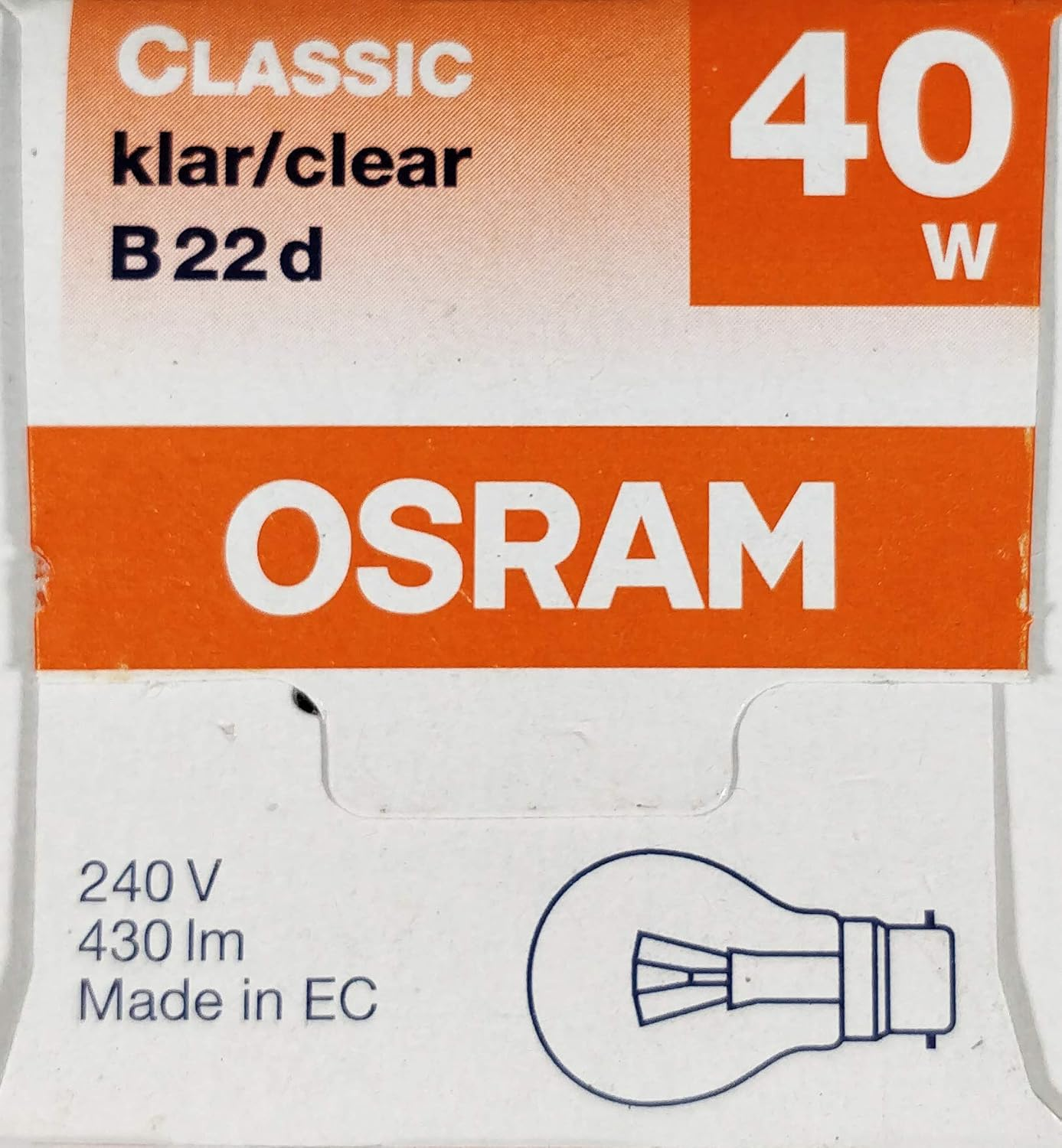 10 X 40W Incandescent Light Globes Bulbs B22 Bayonet Warm White Dimmable Clear image number 1