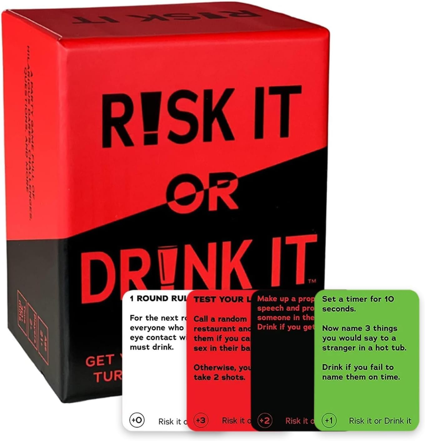 Drinking Games, Games for Adults | Risk It or Drink It | Fun Drinking Card Game Dares, Decisions, and Drinks Interactive Challenges Great for Games Nights, Parties, Hen & Stag Nights, Students & More image number 4