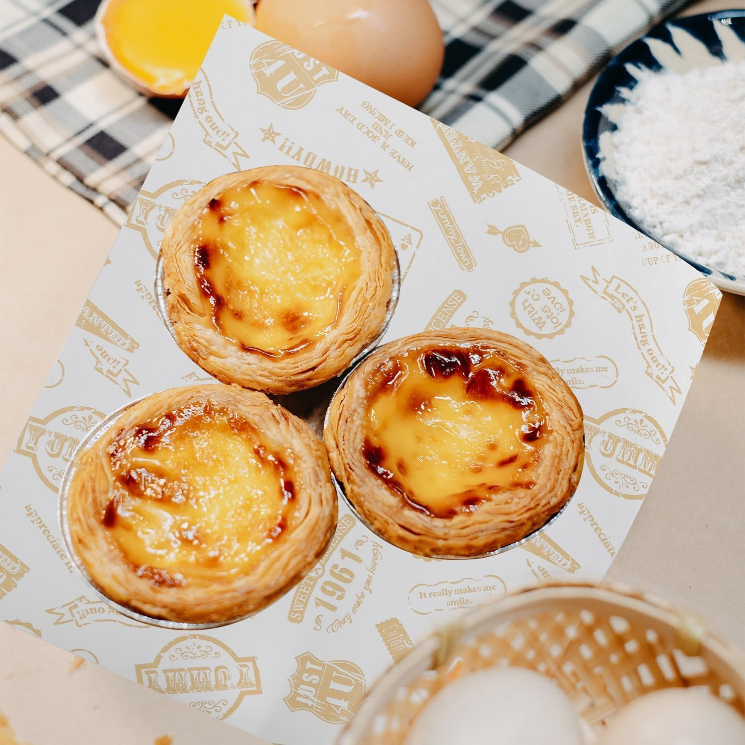 Xinghonyac 100 Pcs Food Grade Wrap Paper, Greaseproof Sandwich Wrap Paper, Baking Wrapping Paper, Food Wrapping Paper, Deli Paper Wax Paper for Sweets, Cakes, Cheese, Chips, Cookies, Sandwiches (C) image number 2