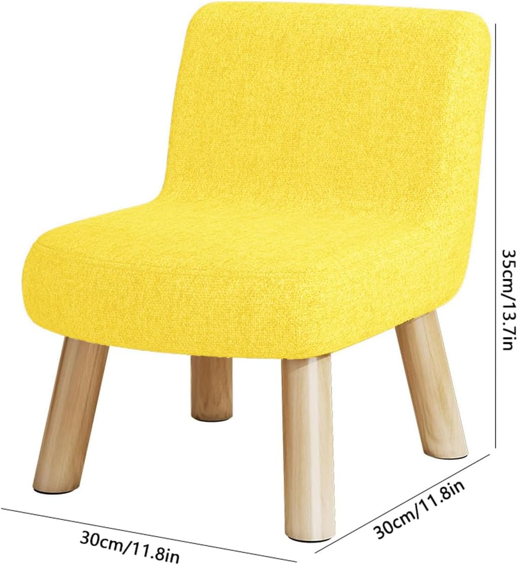 AIMALL Small round Stool, Solid Wood Fabric Shoe Changing Stool for Living Room, Creative Low Bench, Cyber Popular Coffee Table, Lazy Sofa Stool, Available in 6 Colours - Dark-Grey image number 2