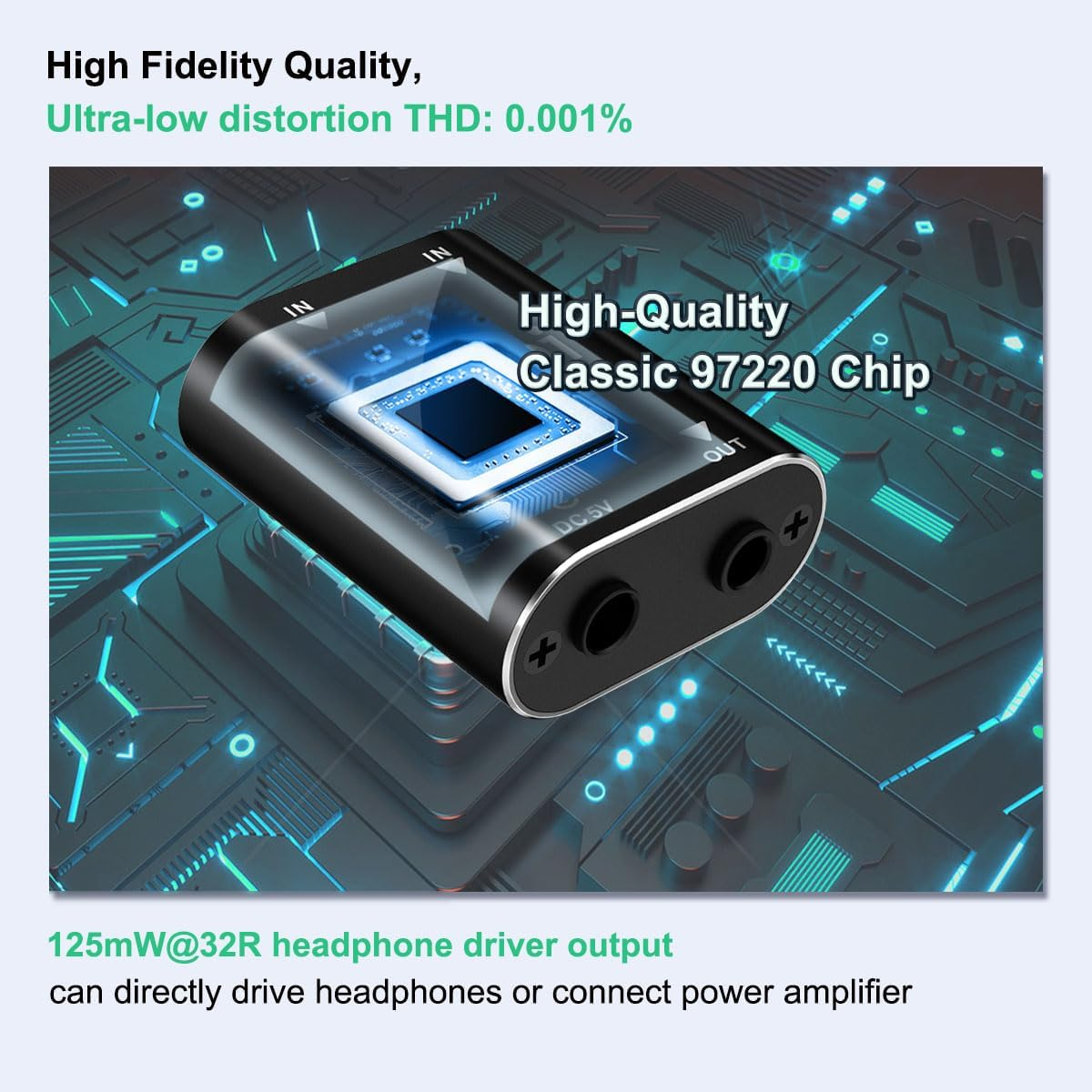 2 Channel Stereo Audio Mixer - Metal Shell, AUX Interface Support 2 in 1 Out Mini Stereo Sound Mixer Includes 1-Meter Audio Cables - for PC, Phone, Laptop, Headphones image number 3