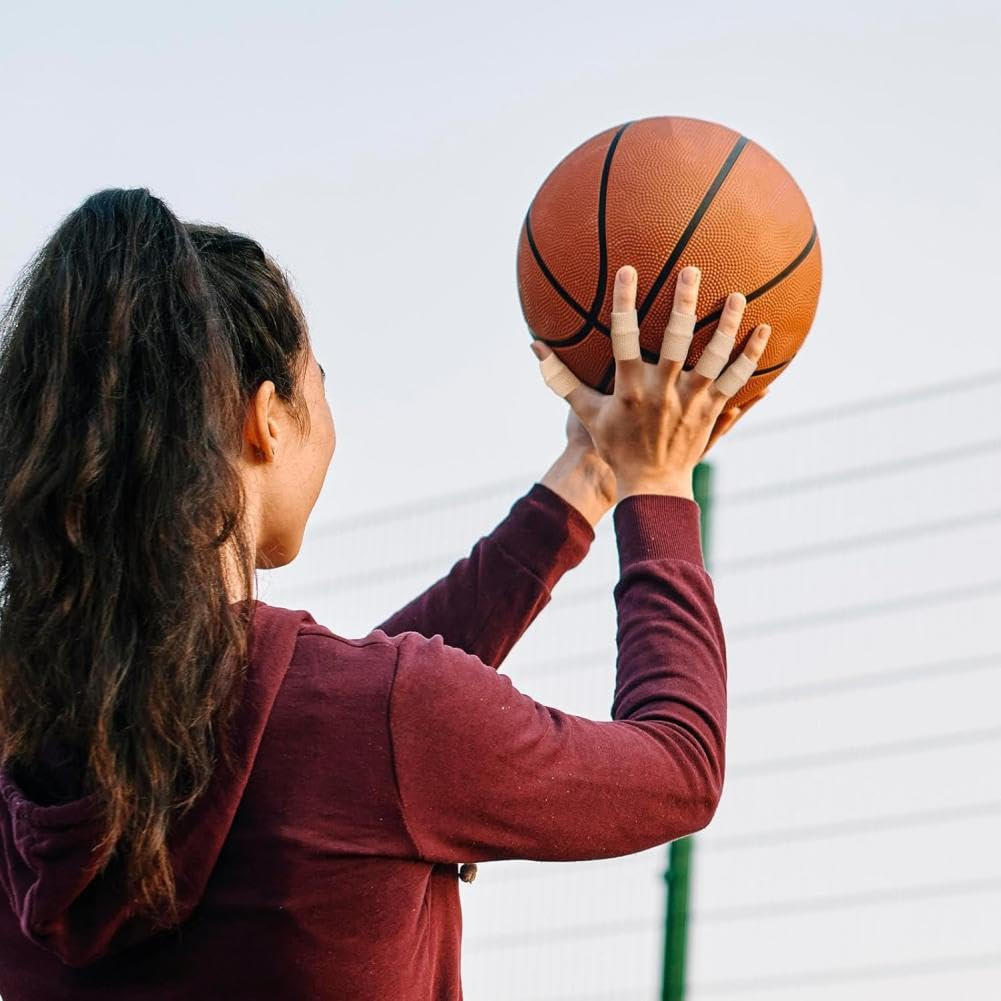 10 Pcs Breathable Finger Sleeves, Thumb Splint Brace Support Protector Breathable Elastic Finger Tape for Sports Basketball Baseball Joint Protection image number 2