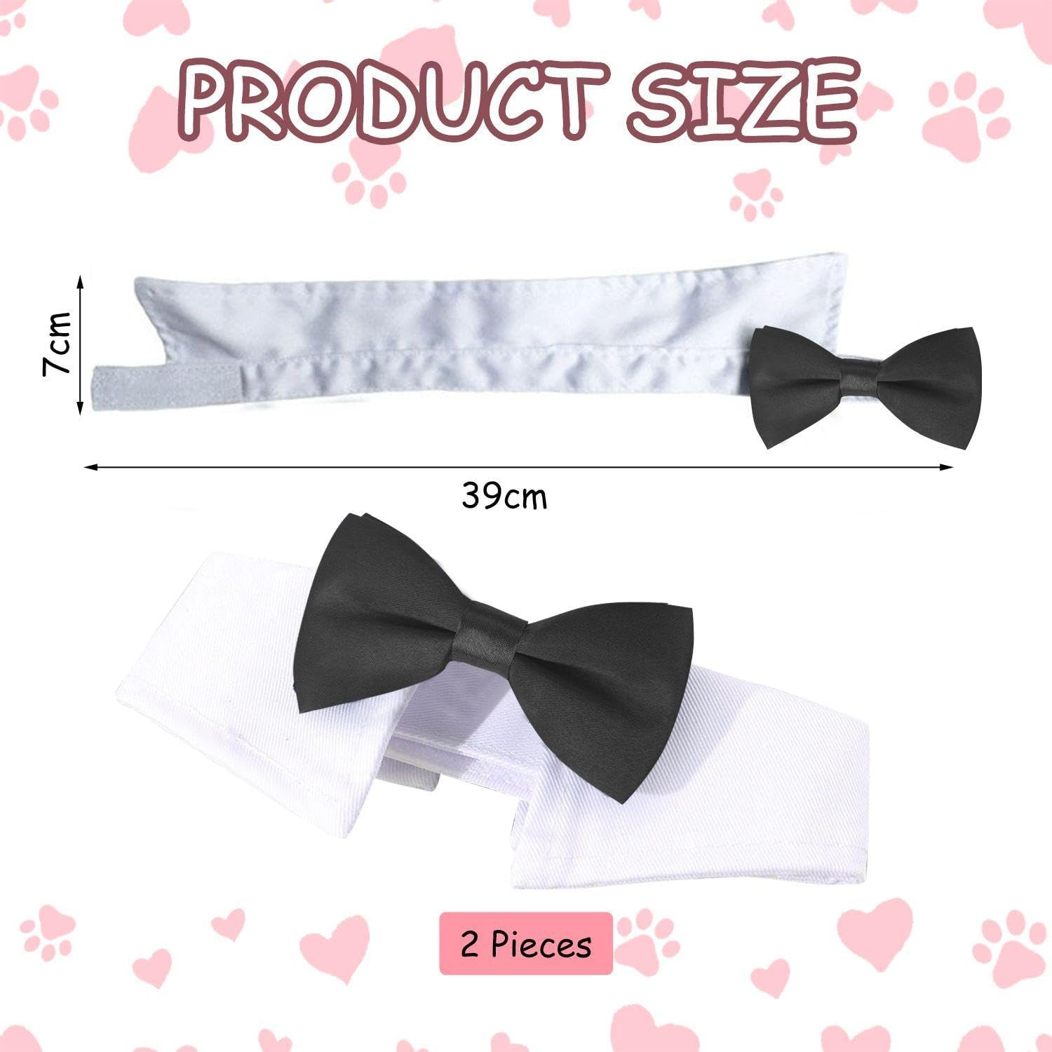 RELKLYU Pack of 2 Dog Dress Bow Tie, Pet Accessories, Creative and Funny Bow Tie, Adjustable Bow Tie, Animal Fancy Dress Supplies
