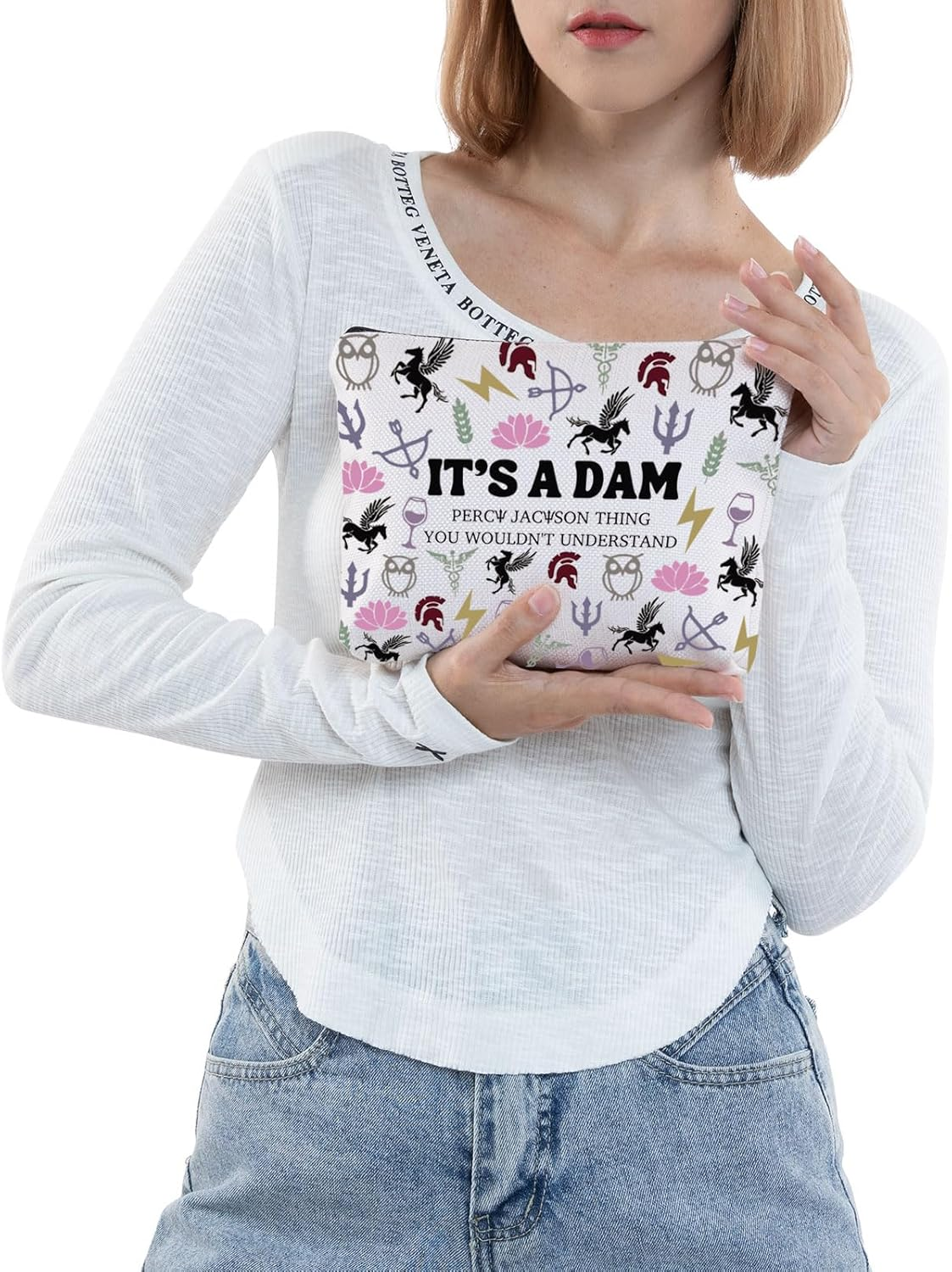 JNIAP Camp Blood Makeup Bag Camp Jupiter Gift 13 Cabins Gift I'D Rather Be in Camp Blood Zipper Pouch, It'S a DAM - Dam Tote image number 2