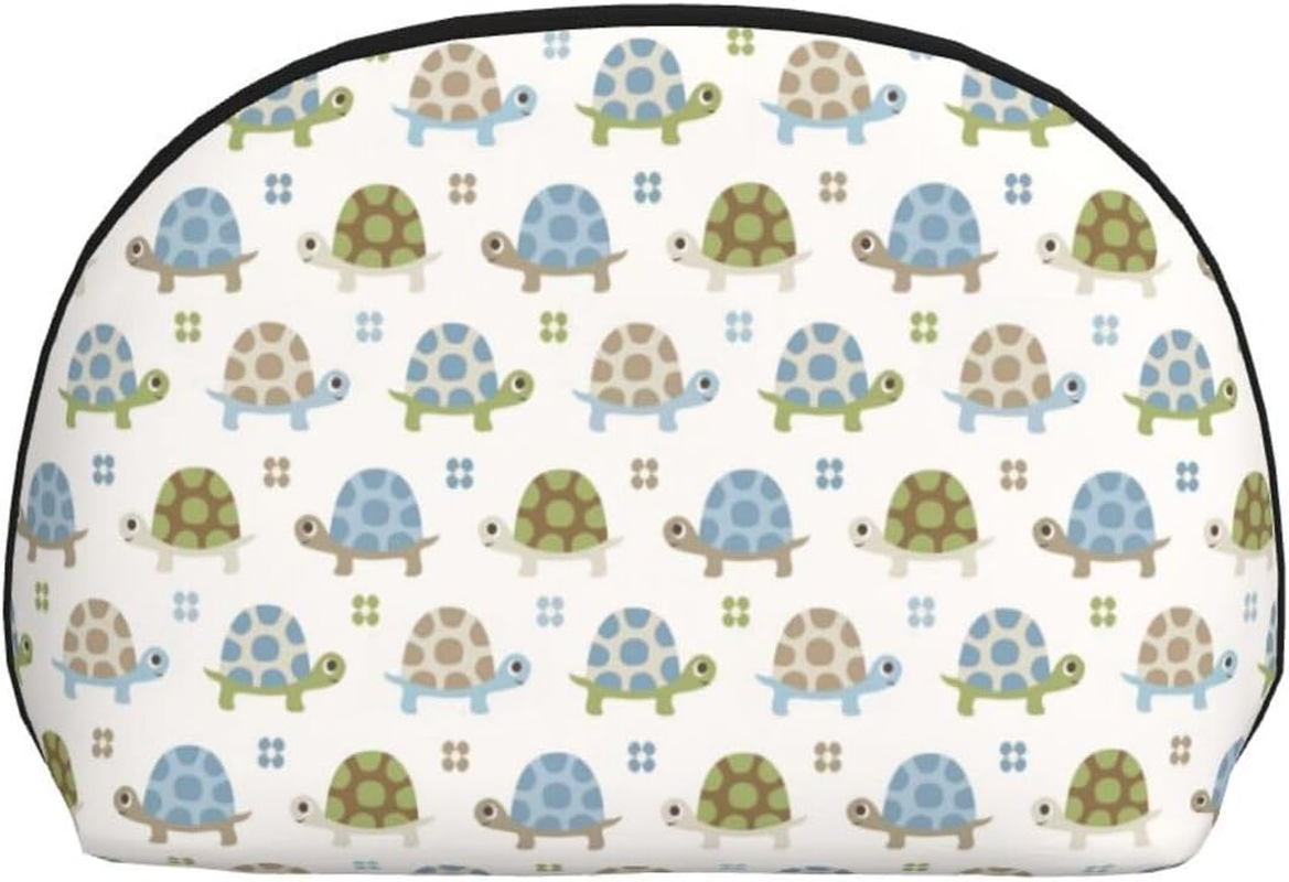 Cozimangoe Coin Pouch Makeup Bags Set, 2 Piece Shell Shape Cosmetic Bag with Pockets for Daily Travel Handbag Lipstick Keys Toiletry, Personalized Seamless Turtle Pattern image number 4