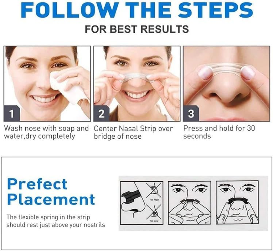 [50Pack]Breathe Nasal Strips to Reduce Snoring Works Instantly to Improve Sleep, Relieve Nasal Congestion Due to Colds & Allergies - Clear image number 6
