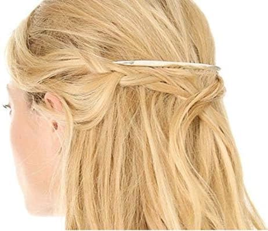 2Pcs French Twist 10 Teeths Comb Alloy Metal Bridal Wedding Hair Side Comb Headpiece Hair Jewellery Fashion Accessory for Women Girls, Gold and Silver image number 3