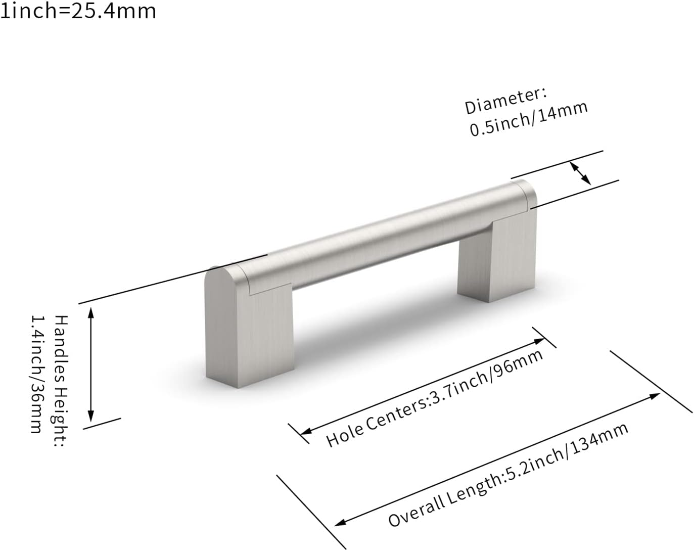 FURNIWARE 10 Pack Cabinet Pulls, Hardware Drawer Handles, Stainless Steel Kitchen Cabinet Door Handles Pull, Brushed Nickel-96Mm(3.7 Inch) Hole Center image number 5