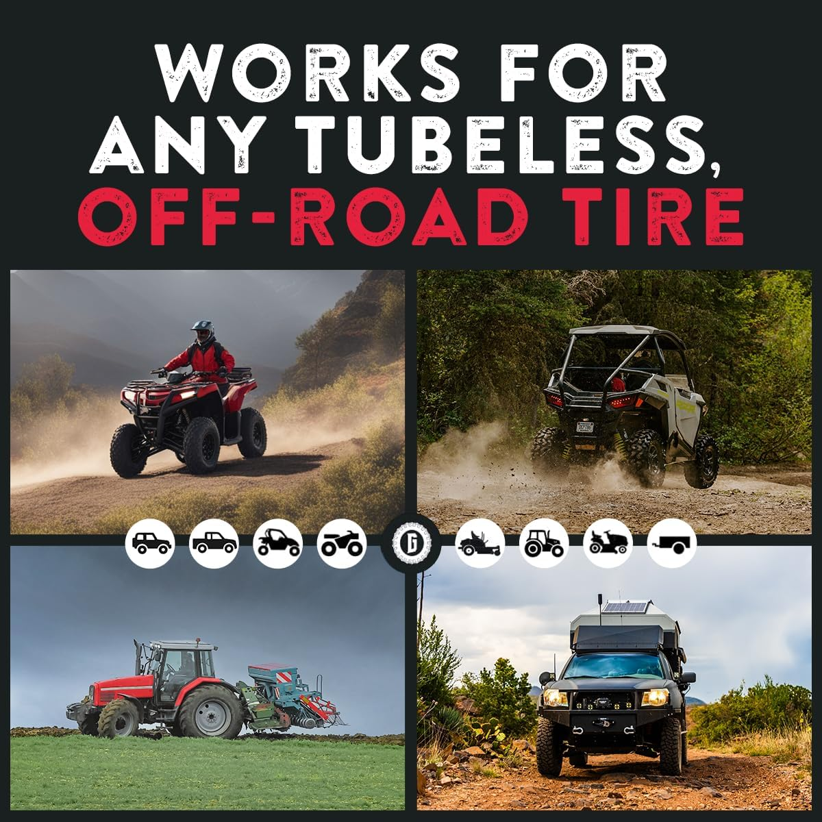 Gluetread External Patch Kit - for Tubeless Tires - No Need to Remove Tire - Kit Includes Enough Material to Patch 4 Tires - ATV Sidewall Repair Kit image number 2