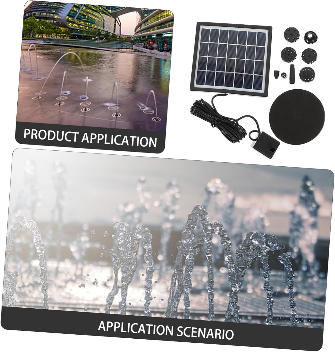 Homoyoyo Solar Powered Garden Fountain Pump Small Solar Water Pump for Outdoor Decoration Plastic and Stainless Steel Automatic Operation without Battery Electricity for Rockery and Pool image number 1