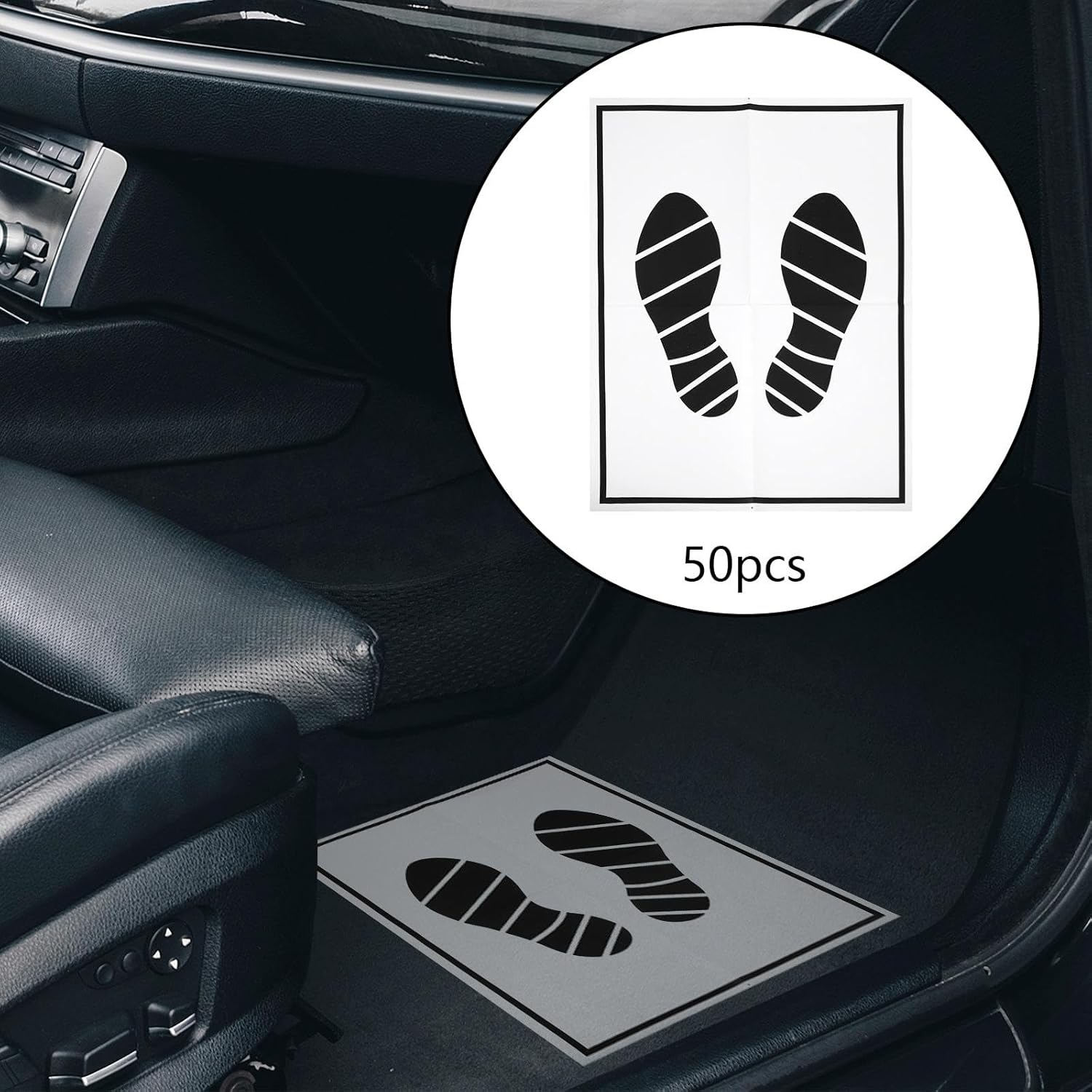 Mqetly 50Pcs Car Floor Mat Paper, Disposable Mat Paper, Auto Detailing, Portable Car Floor Mat, Vehicle Floor Mat for Suvs, Hotels image number 5
