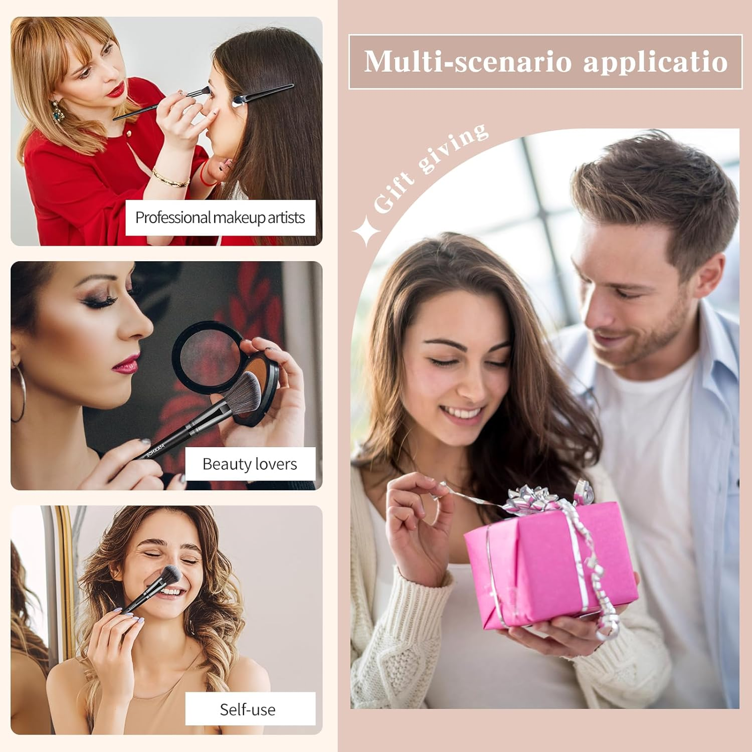 MAANGE Makeup Brushes, 30 Pcs Professional Makeup Brushes Set Premium Synthetic Face Foundation Powder Brush Kit Travel Makeup Brushes (Black) image number 5