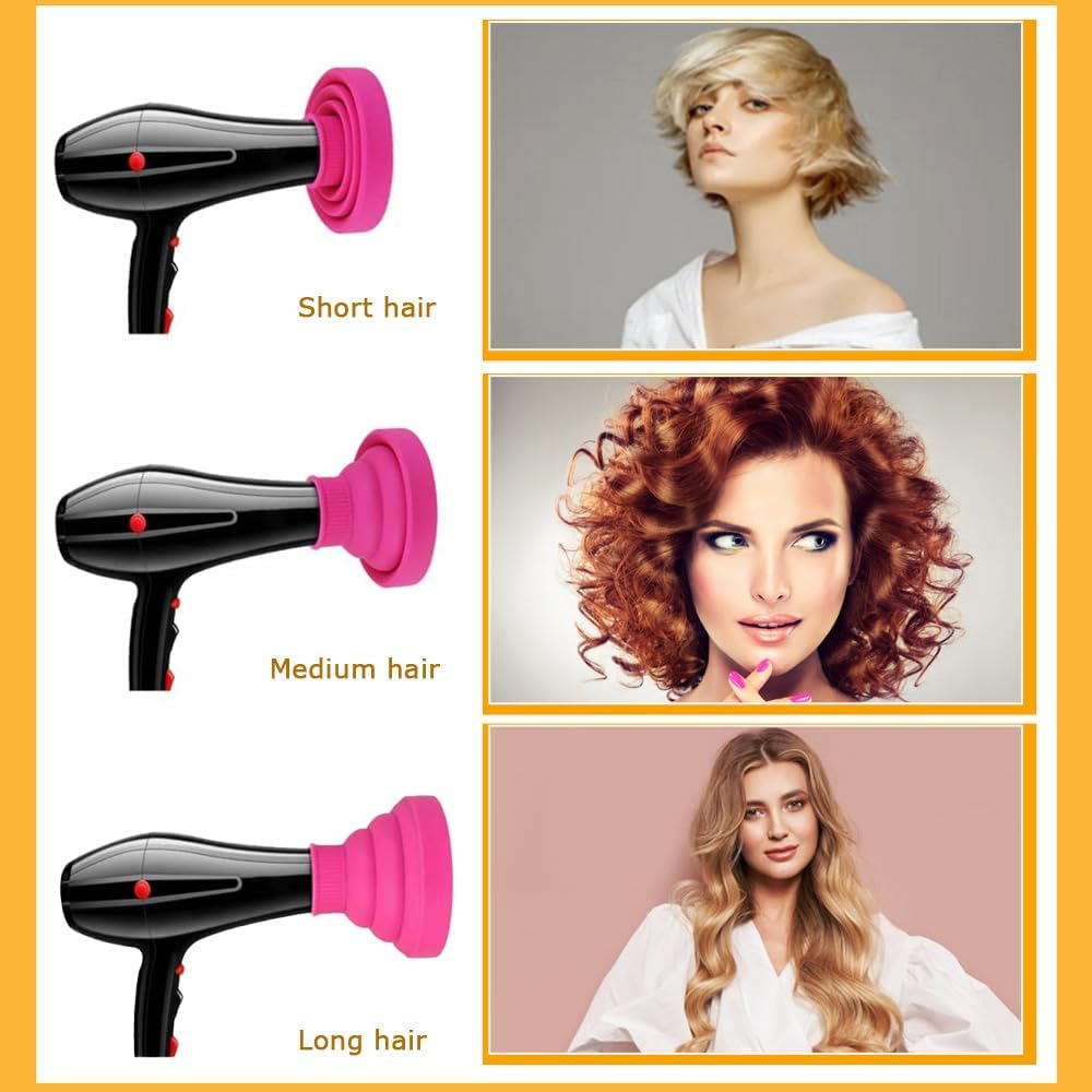 Diffuser Attachment Silicone Hair Dryer Diffuser Foldable Hair Dryer Attachment Curls Universal Diffuser Hair Dryer Portable Diffuser Hair Dryer Pink Hair Diffuser Attachment for Most Hair image number 4