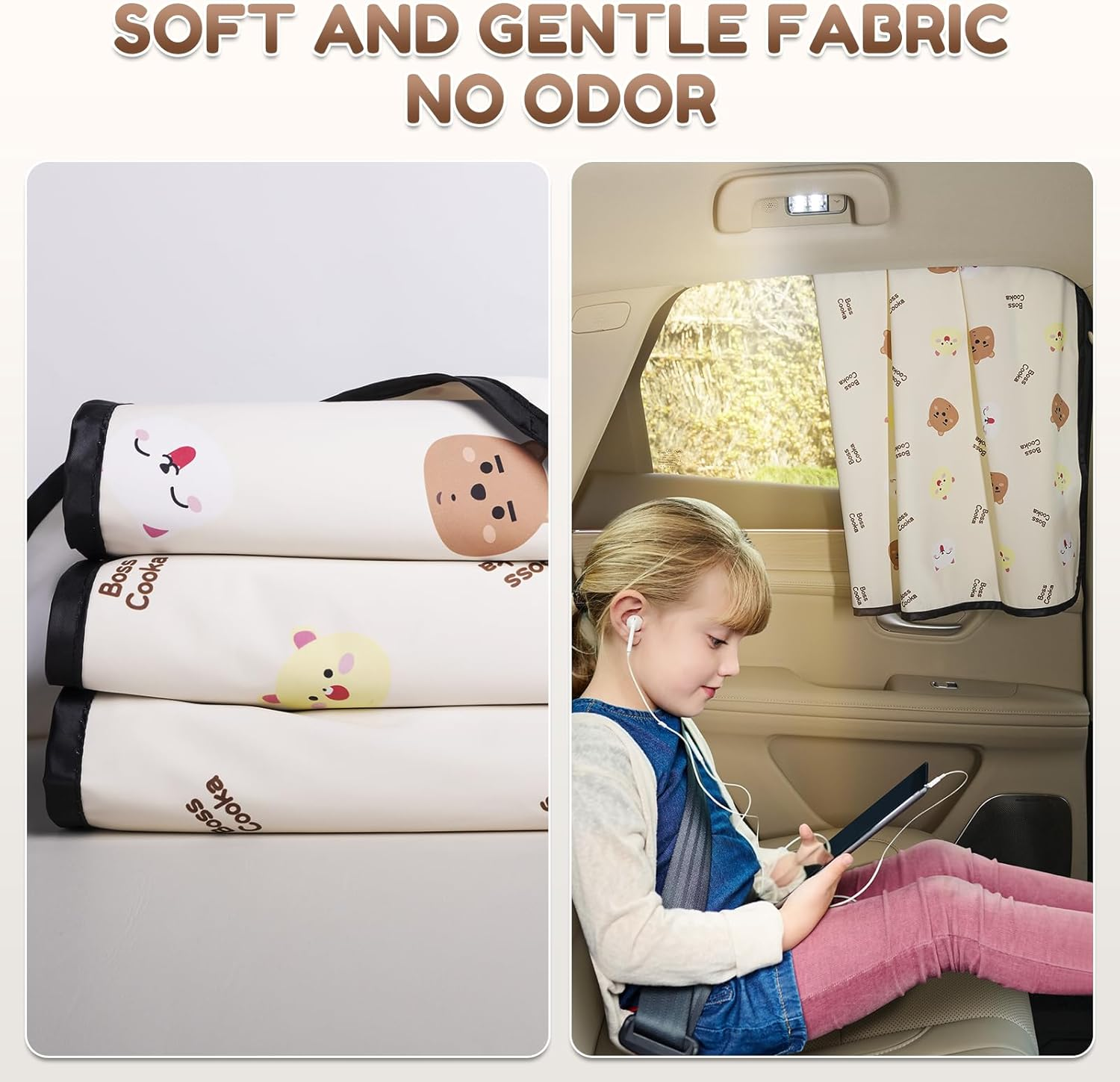 Aokway Car Window Shades (2Pack)- Sun Shade UV Blocker -Magnetic Car Window Shade for Baby- Mom'S Choice Sun Shade for Side Window Screens for SUV, Sedan, Minivan image number 2