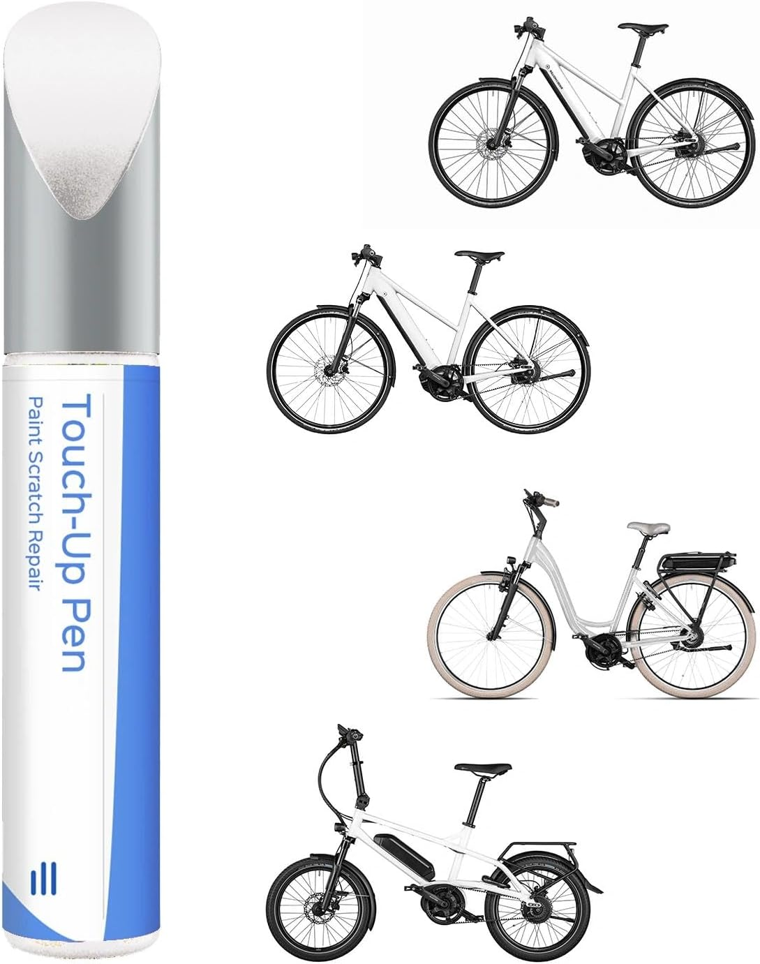 White Bicycle Paint - Touch up Paint for Riese & M&uuml;ller, Use Paint Pen for Metal and Plastic - High Coverage Bicycle Paint