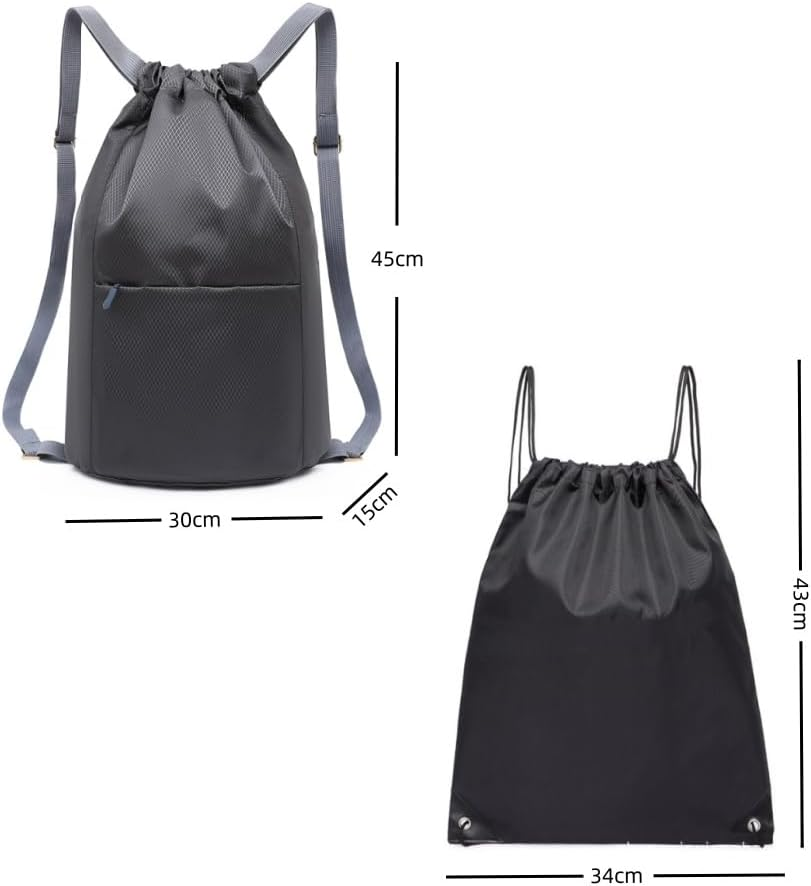 GYWHOOFT Drawstring Backpack Bag,2 Pcs Drawstring Backpack Waterproof Drawstring Bags Gym Bags,Drawstring Gym Backpack String Bag,Drawstring Backpack Water Resistant String Bag Sports Gym Bag(Black) image number 1