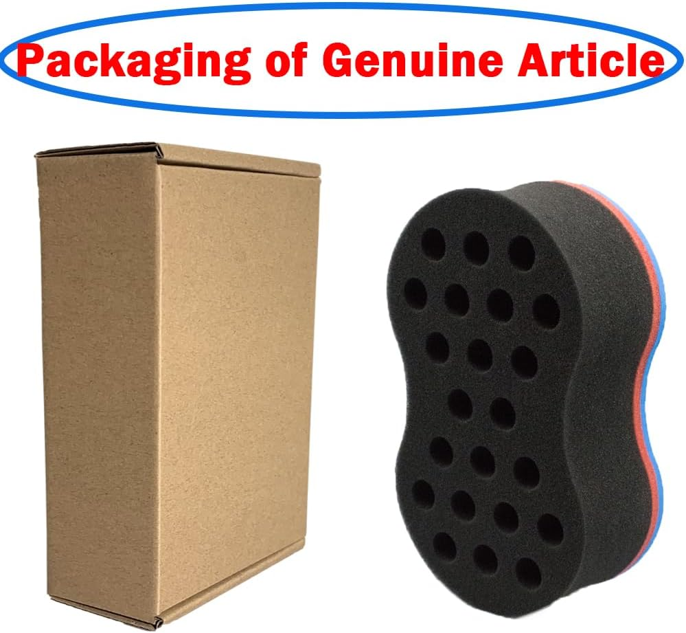 Twist Hair Sponge Brush Curl Sponge Big Holes for Women and Men Dread Foam Afro Curling Loc Barber Coil Nappy Brush Wave Black Sponge 3 Pcs image number 6