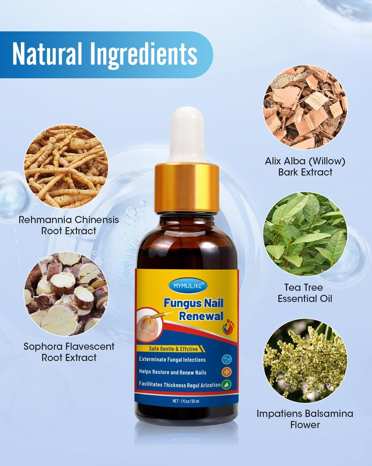 MYMULIKE Nail Repair, Nail Renewal Liquid, Extra Strength Nail Solution for Damaged and Discoloured Nails Fast Acting for Woman and Man image number 6