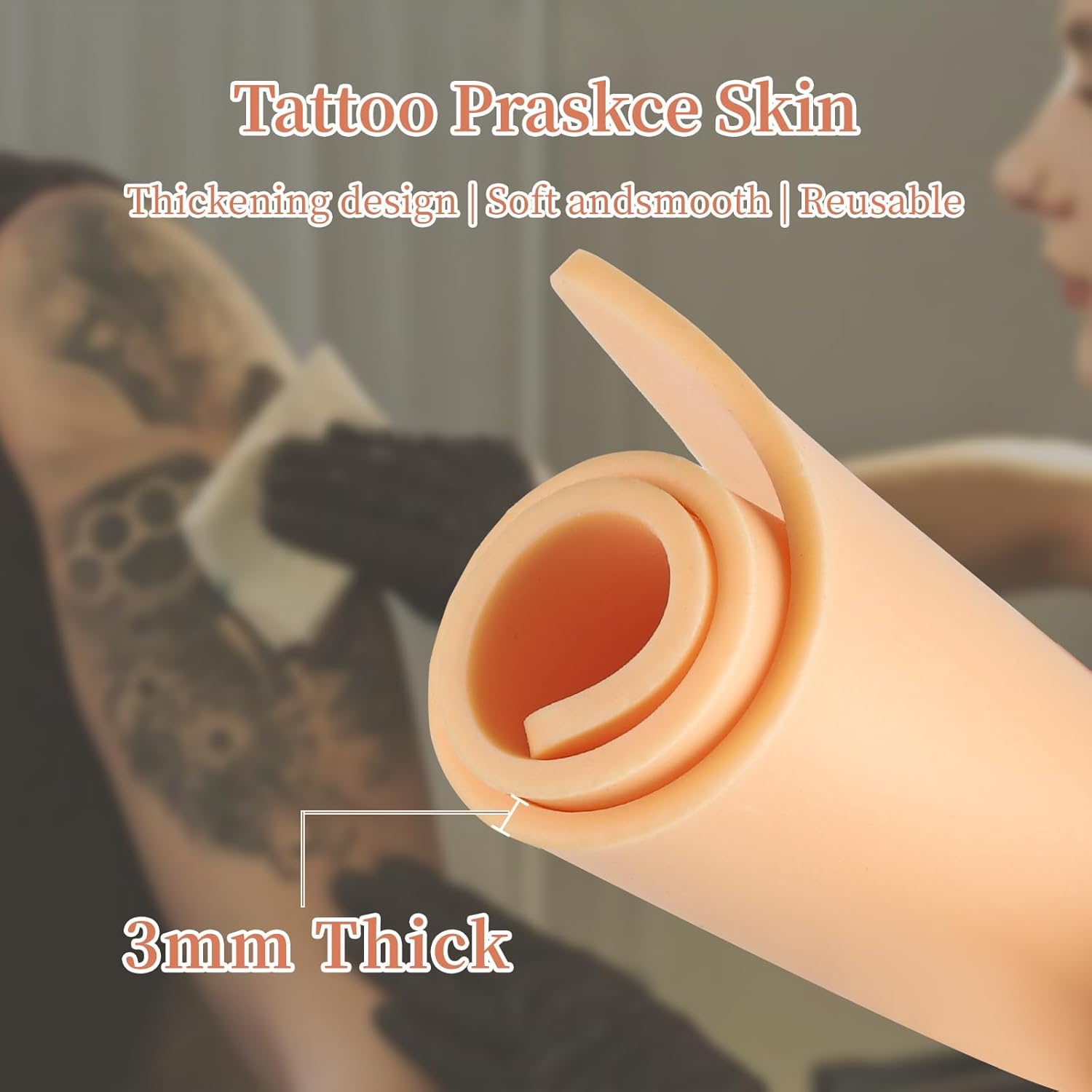 Varildibao 5 PCS Tattoo Practice Skins, 8" X 6" Double Sided Tattoo Fake Skin image number 5