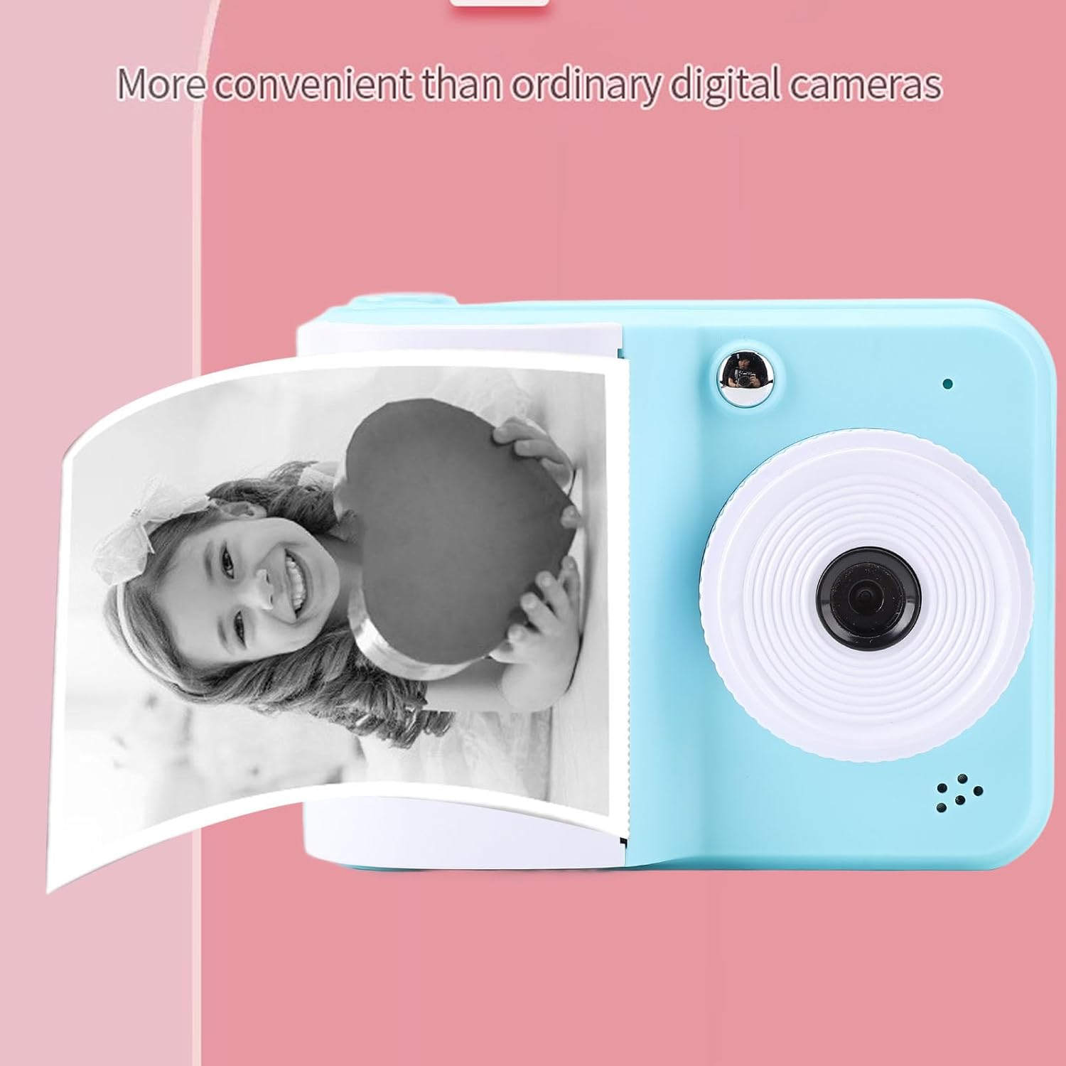 MENDUNER 1080P Instant Print Camera - 48MP Thermal Printer with 1800Mah Battery, 2.4" Color Screen, 3 Rolls Printing Paper for Travel, Parties, and More (Blue) - Pink image number 7