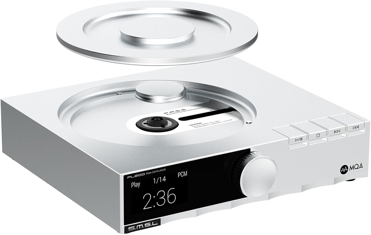 SMSL PL200 MQA CD Player DAC AK4499EX Chip USB Bluetooth 5.1 Headphone Amplifier Supports 32Bit/768Khz DSD512 USB/CD Player Input Fully Balanced Decoding DAC Preamp,With Remote Control (Silver) image number 2