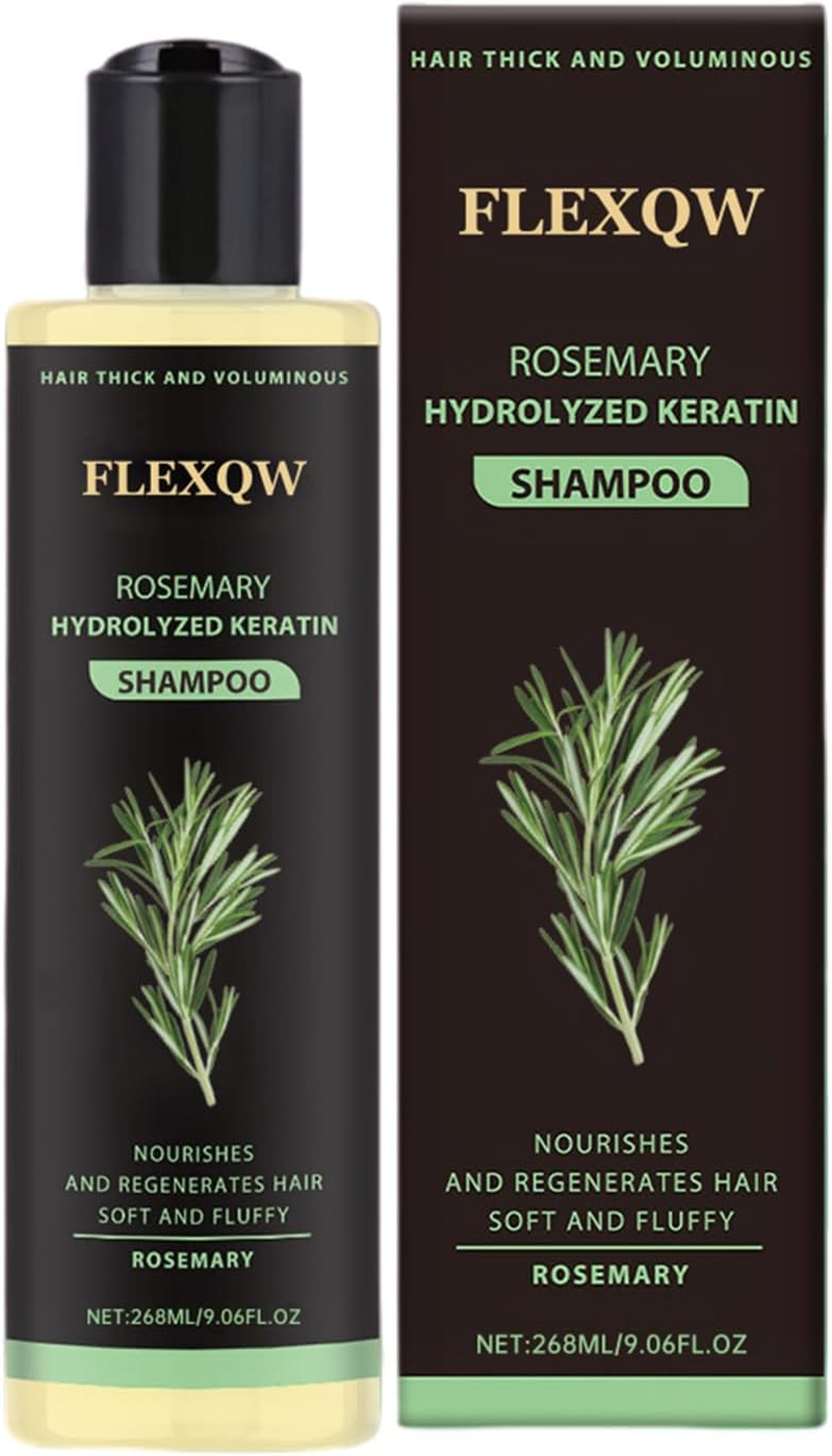 Rosemary and Hydrolyzed Keratin Shampoo, Nourishing Volumizing Formula for Damaged Hair, Lightweight Softening Treatment, 268Ml image number 2