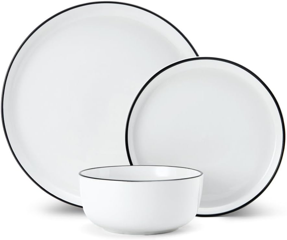 Mikasa Limestone Porcelain Dinner Set, White (12 Pieces) image number 1