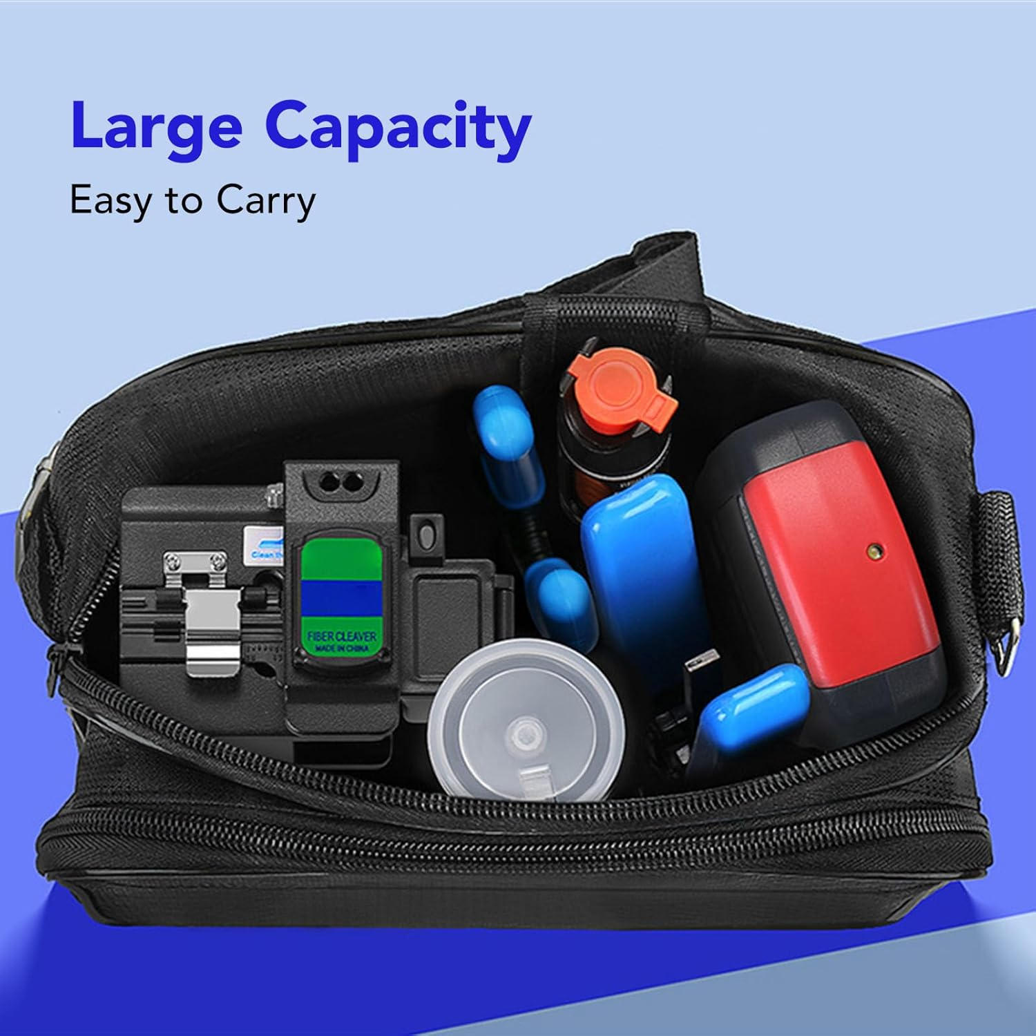 24 Pieces Fiber Optic Tool Kit, Optical Power Meter, Visual Fault Locator, Cable Stripper, Shears, Cleaver, Pliers, Case, Alcohol Bottle, AUA D7, 30Mw, for Fiber Termination image number 2