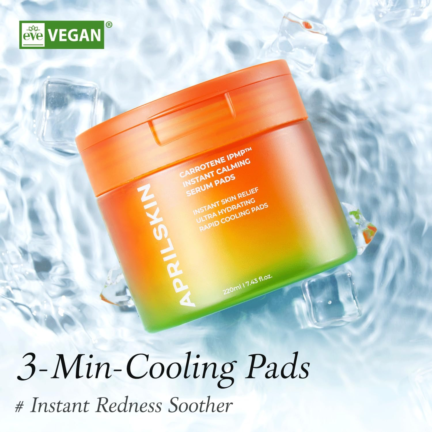 Aprilskin Carrotene IPMP&trade; Instant Calming Serum Toner Pads | 5-Minute Cooling Serum Pads | Vegan, Cruelty-Free | Non-Comedogenic | Toner-Serum-Sheet Mask All-In-One | Korean Skin Care, 80 Pads image number 1