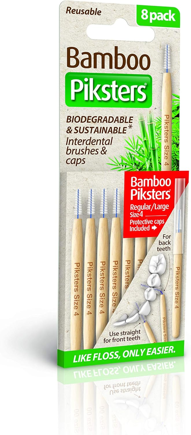 Piksters Bamboo Biodegradable and Sustainable Interdental Brush 8 Pieces Pack, Size 5 image number 3
