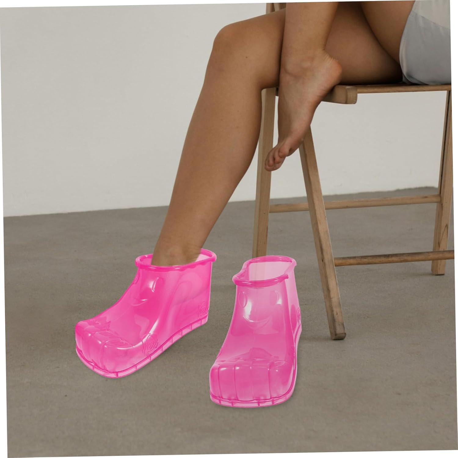 IWOWHERO Foot Soak Shoes for Home Use High-Top Foot Bath Shoes for Relaxation Small Size (12.5Cm Red) for Spa and Massage - Blue image number 7