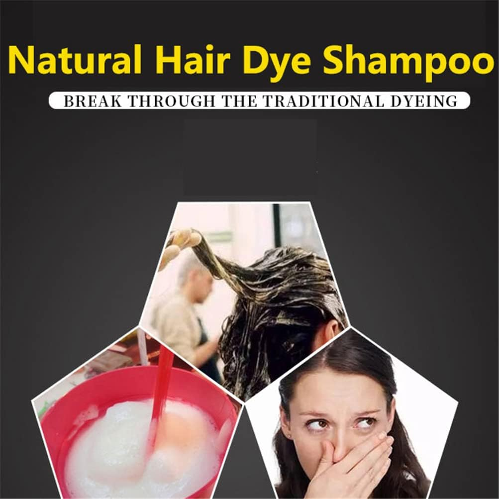 Ginger Shampoo Herbal Natural Fast Blacking Gray Hair Dye Black Shampoo Dye for Hair Coloring Anti-Hair Loss Hair Care Natural Black Hair Shampoo image number 4