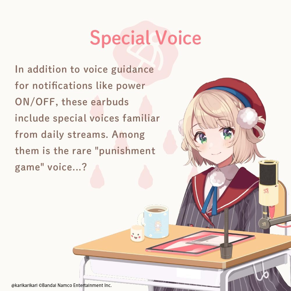 AVIOT Vtuber Ui Shigure Wireless Earbuds Te-D01V-Sgr, Officially Licensed (Exclusive Edition) Special Package, Design, Japanese Special Voice, Noise Canceling Earbuds image number 3