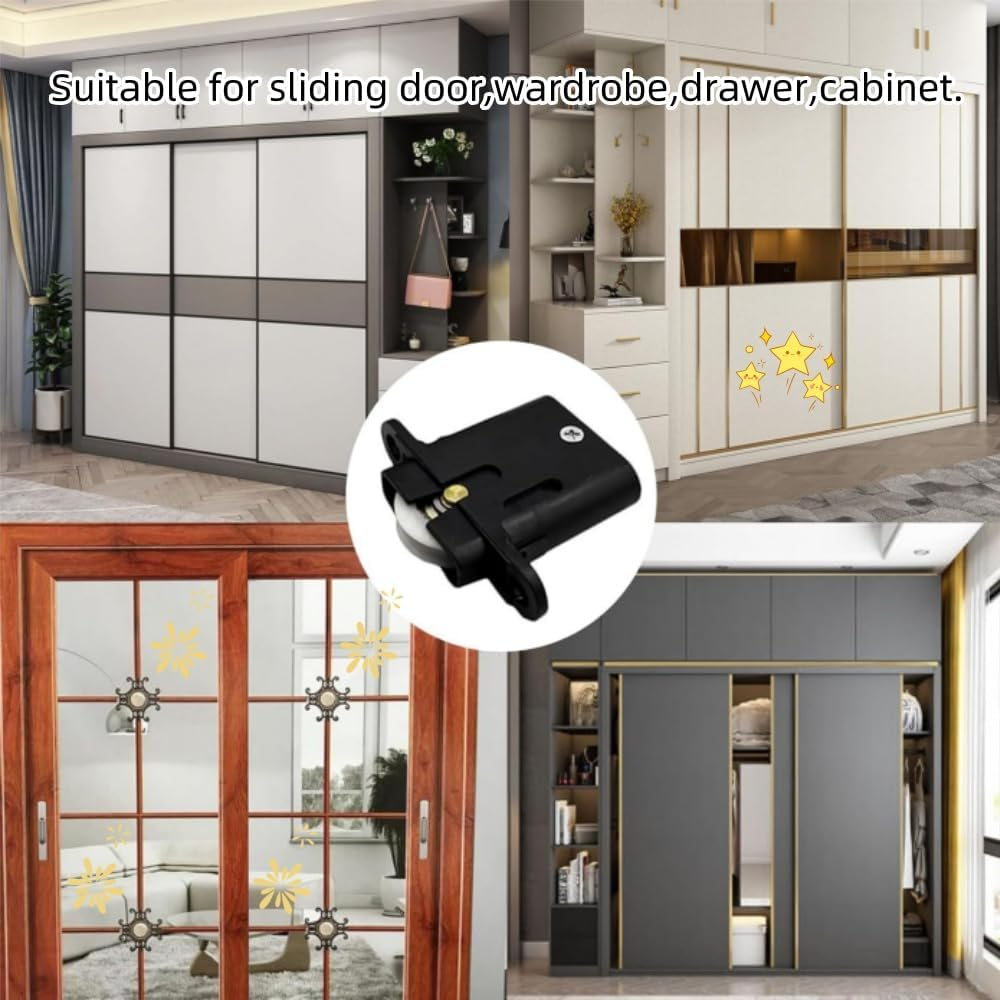 Drawer Rollers Nylon Cabinet Drawer Pulley Replacement Wheels Bearing Drawer Positioning Roller Slide Guides with Nuts for Furniture Parts Cupboard Wardrobe Pack of 6 image number 4