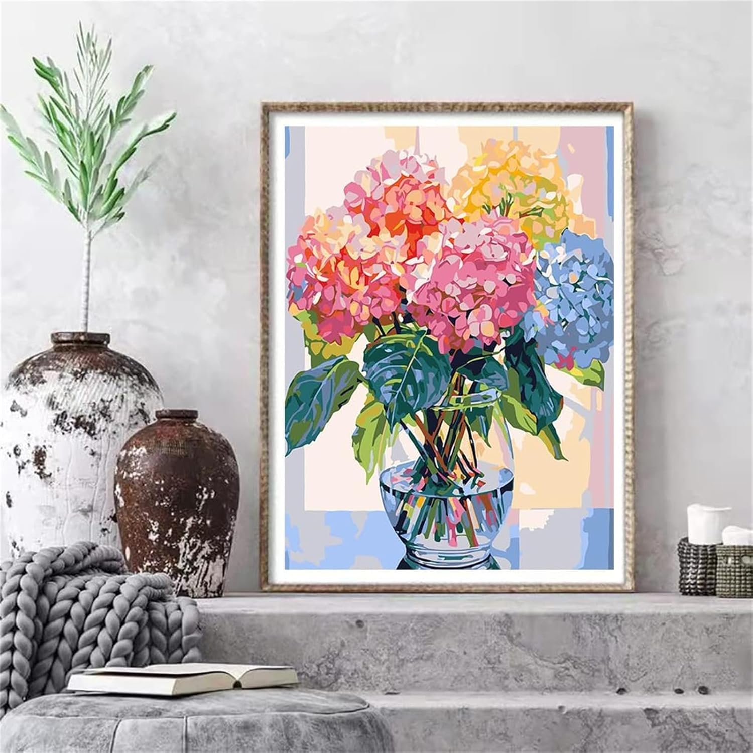 40&times;50CM Flower Paint by Numbers Kits for Adults, Painting by Number Kits on Canvas, DIY Color Oil Painting Acrylic Paints, Home Wall Decor(Without Frame) image number 5