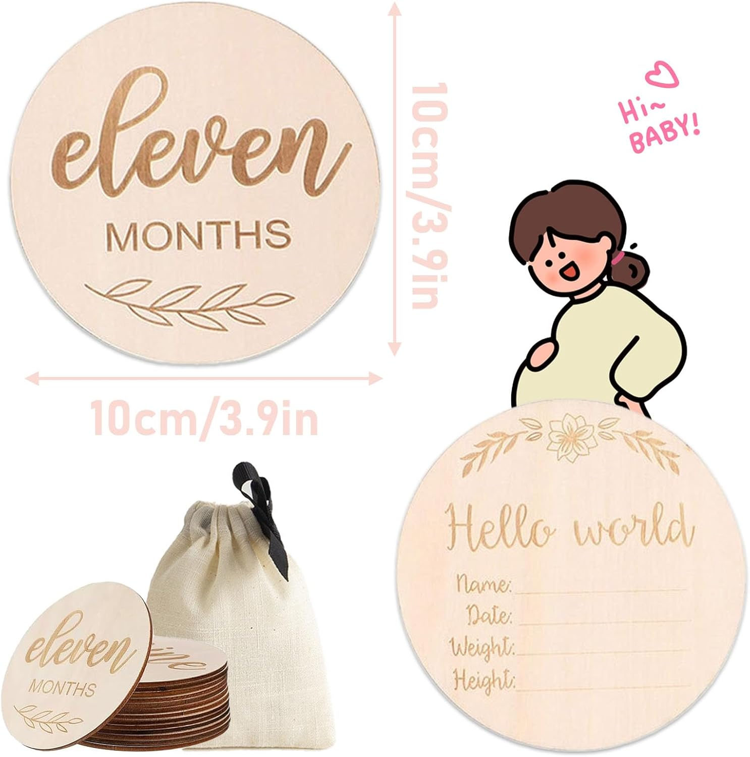 REGODI 14Pcs Baby Milestone Cards & Announcement Sign, Newborn Growth Photography Props, Monthly Baby Photo Gift Sets for Boys and Girls, Baby Photography Accessories