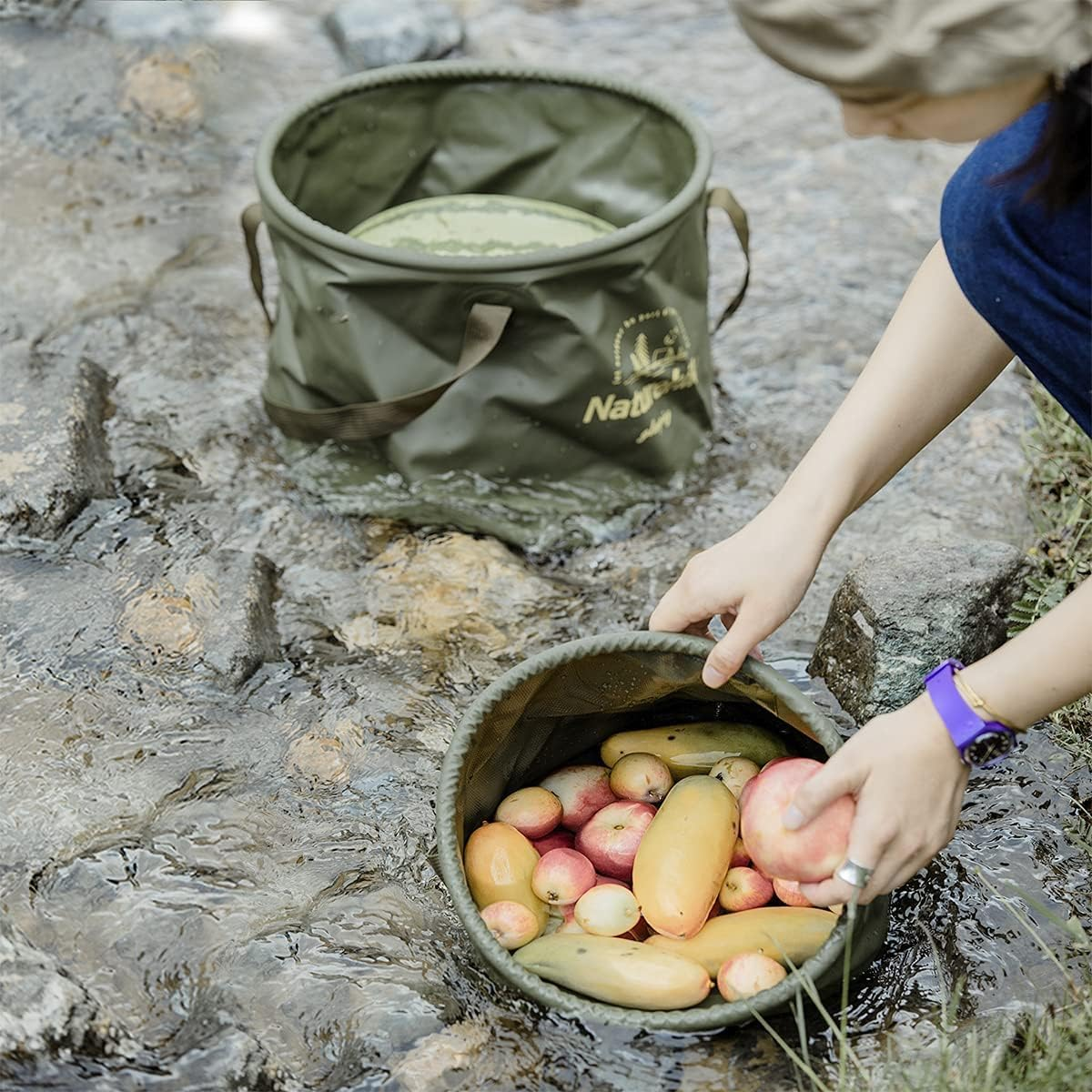 Collapsible Bucket with Handle &ndash; 2.64 Gallon (10L) Folding Water Container for Camping, Fishing, Travel, & Gardening image number 2