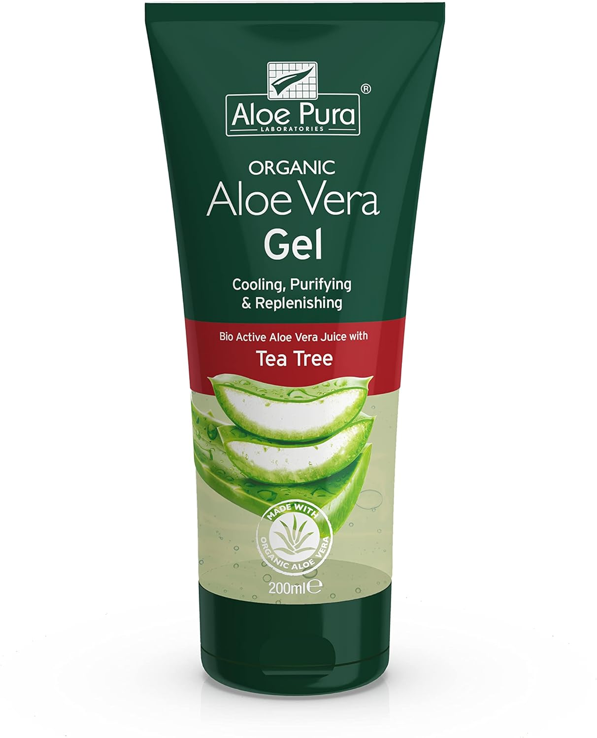 Ransom Aloe Pura Aloe Vera Gel with Tea Tree Oil 200Ml - 6.76 Fl Oz (Pack Of 1), Tea Tree