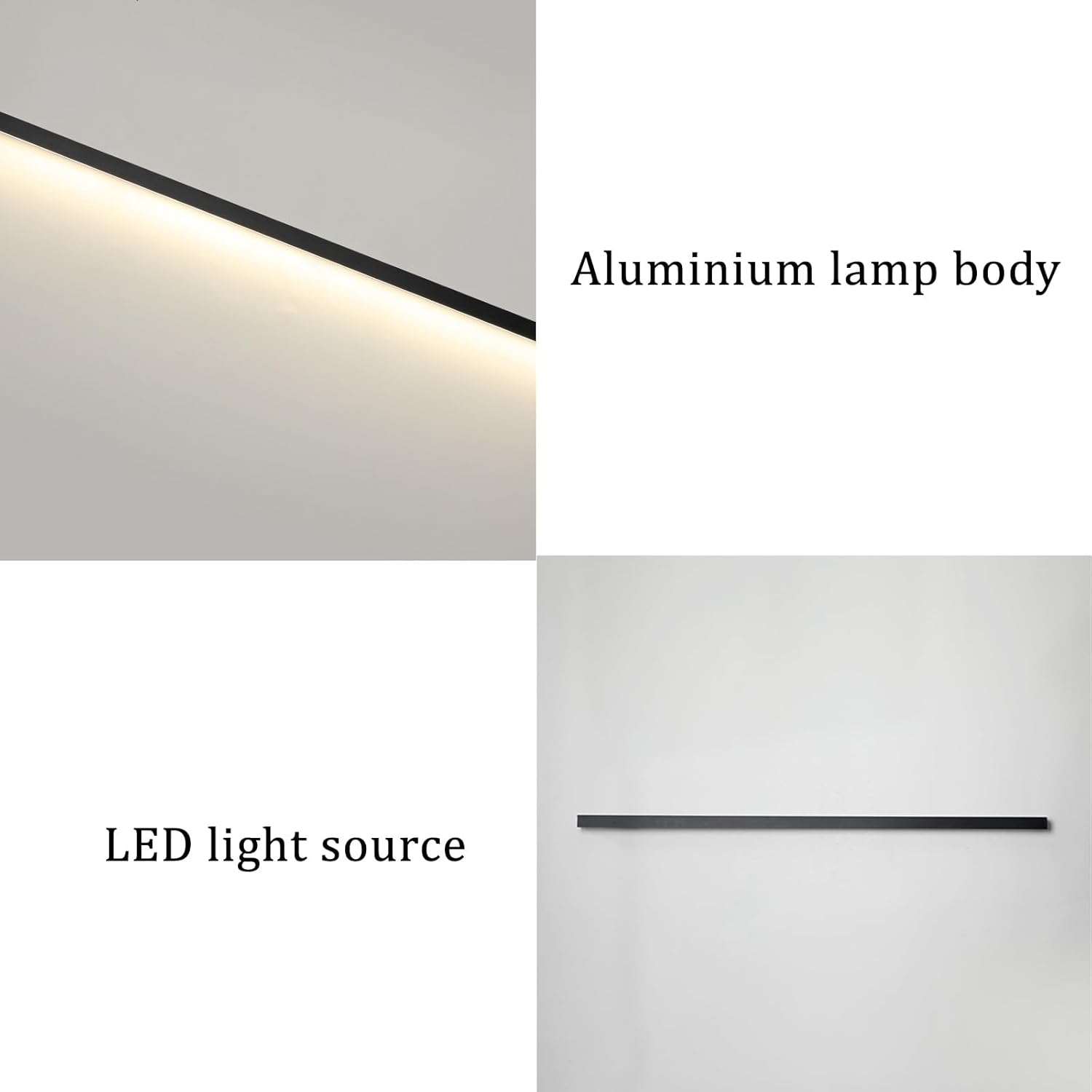 LED Long Strip Wall Lights Modern Simple Aluminum Wall Sconce Bedside Light Background Linear Sconce Lamp Wall Lamps for Bedroom Living Room Corridor Stairs Porch (White Warm Light,120Cm) XXZ image number 5