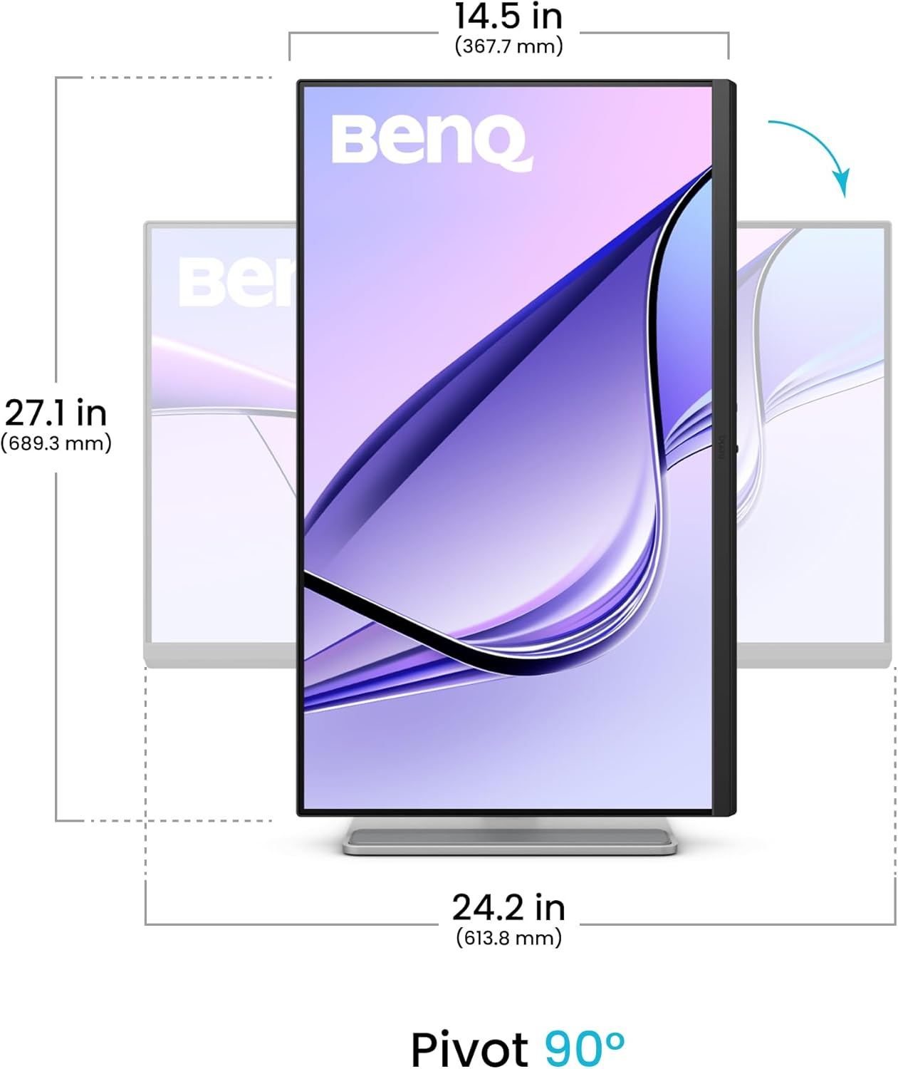 Benq MA270U 27&rdquo; 4K 3840X2160 Monitor for Macbook Pro/Air, Dual USB-C, 90W Power Delivery image number 4